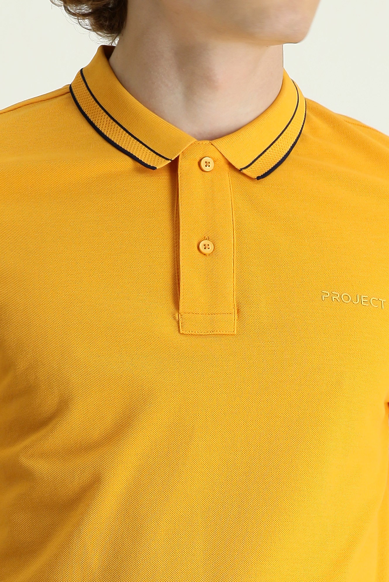 Açık Turuncu Polo Yaka Slim Fit Dar Kesim Pamuk Tişört - Image 4
