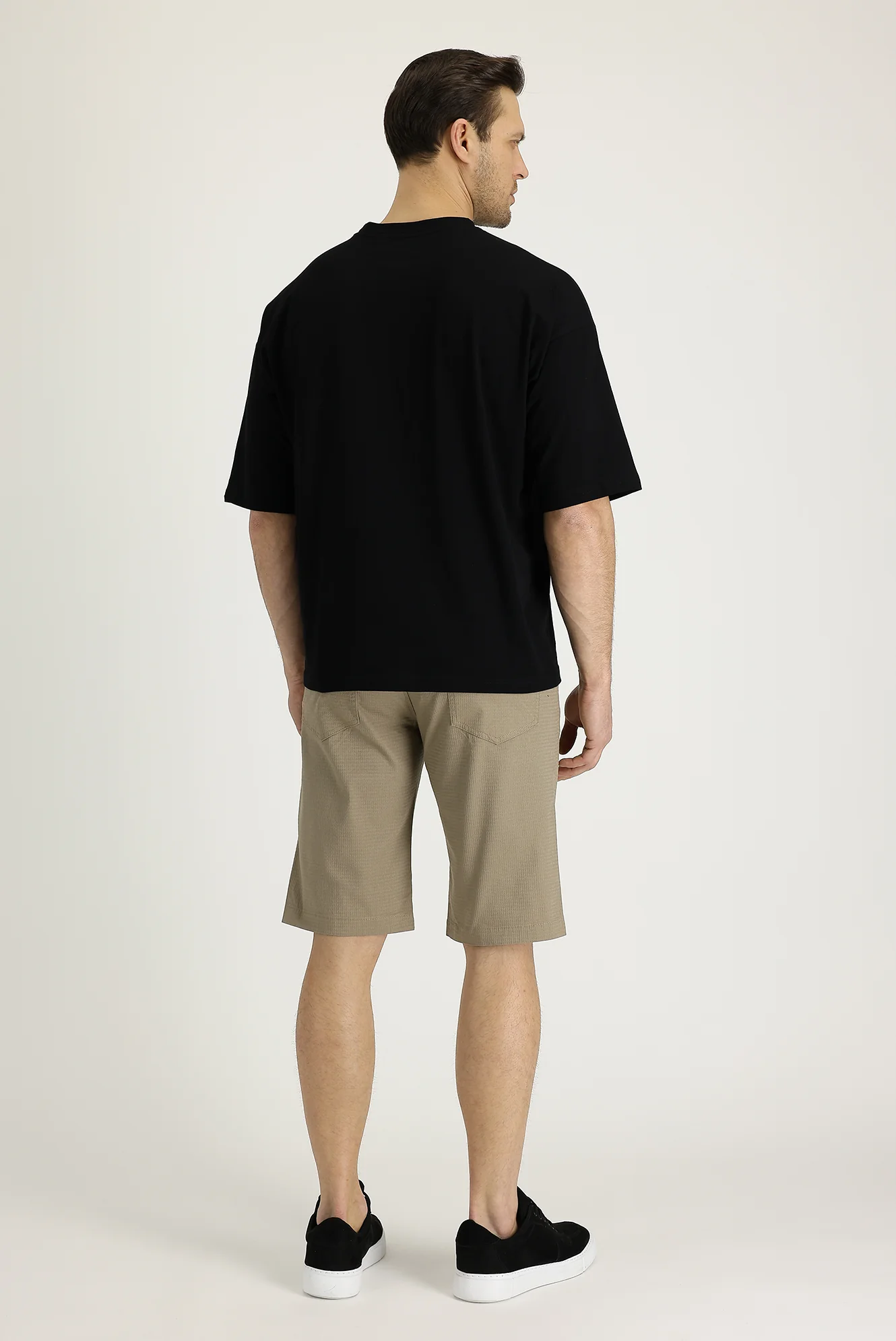 Açık Vizon Regular Fit Standart Kesim Bermuda Şort - Image 3