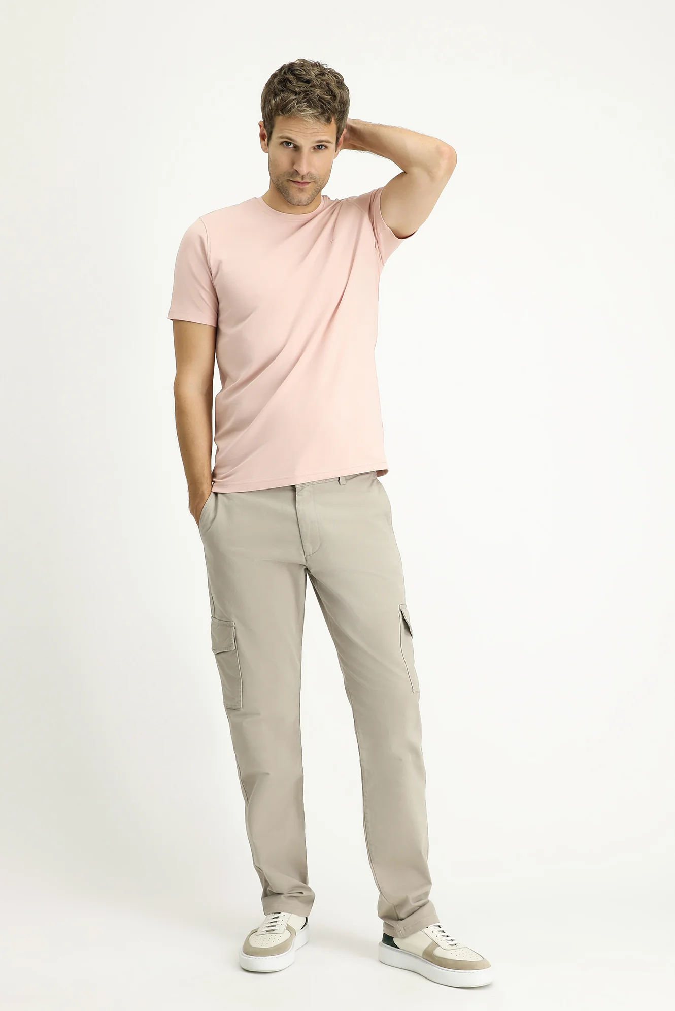 Açık Vizon Regular Fit Standart Kesim Likralı Kargo Pantolon - Image 2
