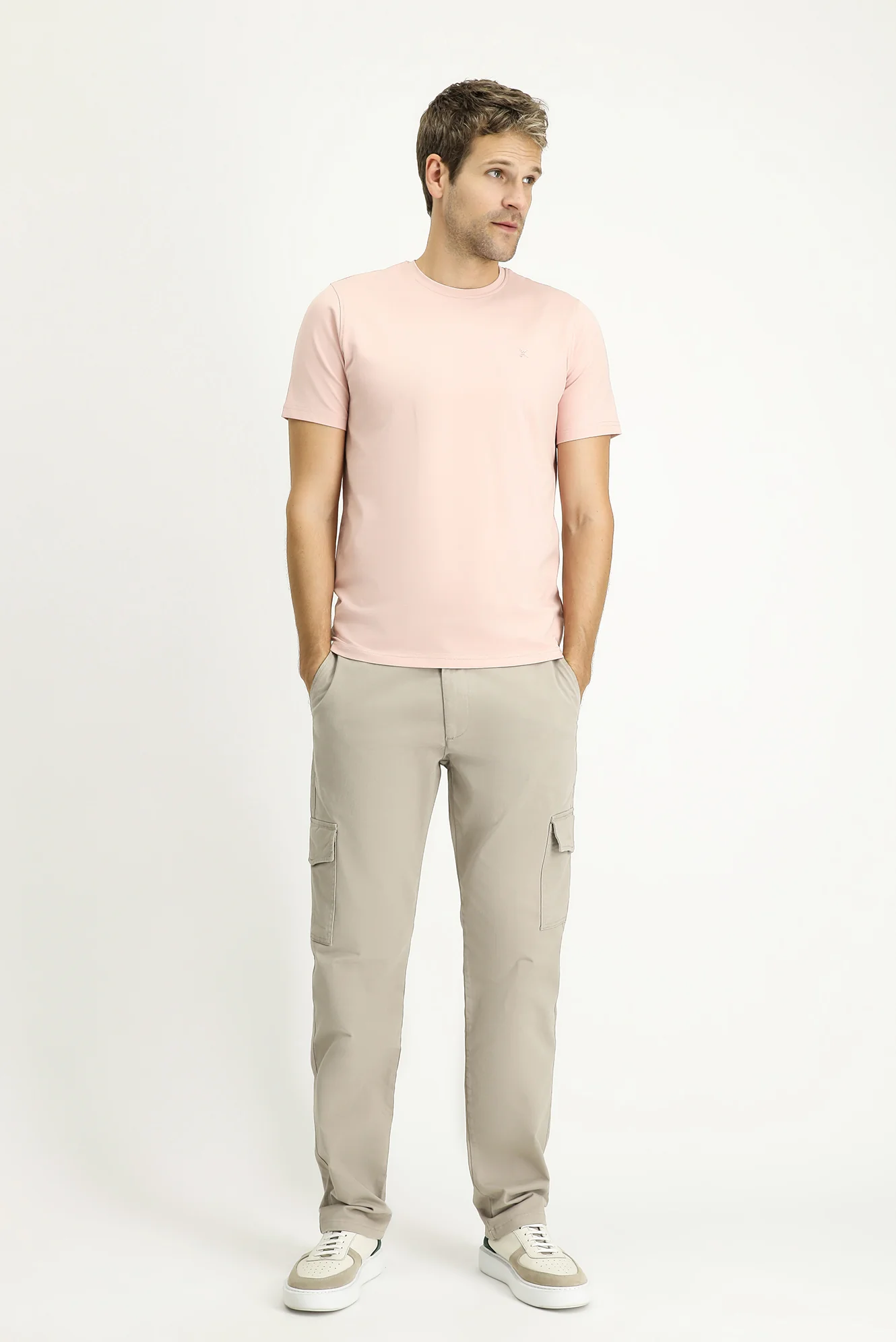 Açık Vizon Regular Fit Standart Kesim Likralı Kargo Pantolon - Image 3