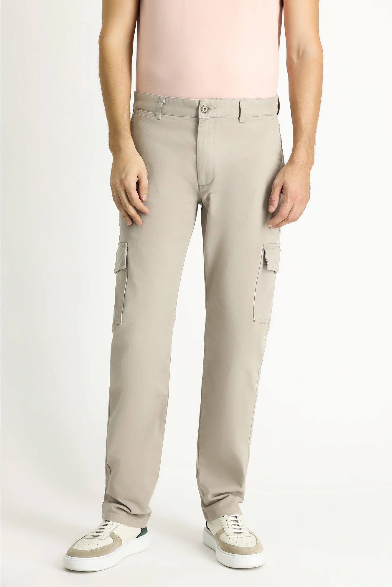 Açık Vizon Regular Fit Standart Kesim Likralı Kargo Pantolon - Image 5
