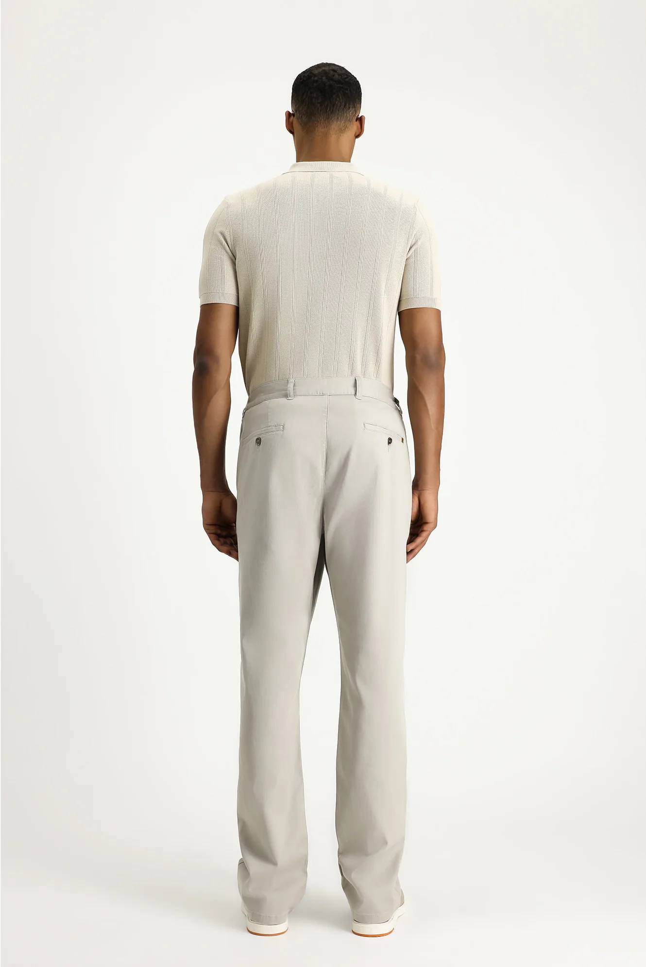 Açık Vizon Relaxed Fit Rahat Kesim Beli Lastikli Likralı Pantolon - Image 3