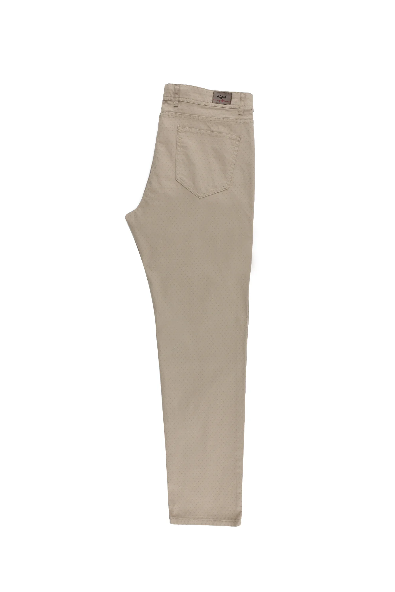 Açık Vizon Relaxed Fit Rahat Kesim Desenli Likralı Kanvas / Chino Pantolon - Image 2