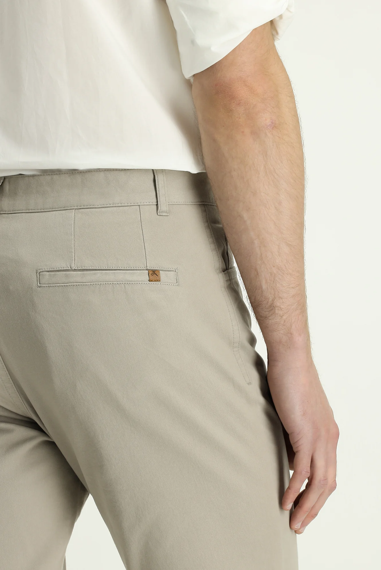 Açık Vizon Relaxed Fit Rahat Kesim Likralı Yandan Cepli Kanvas / Chino Pantolon - Image 6