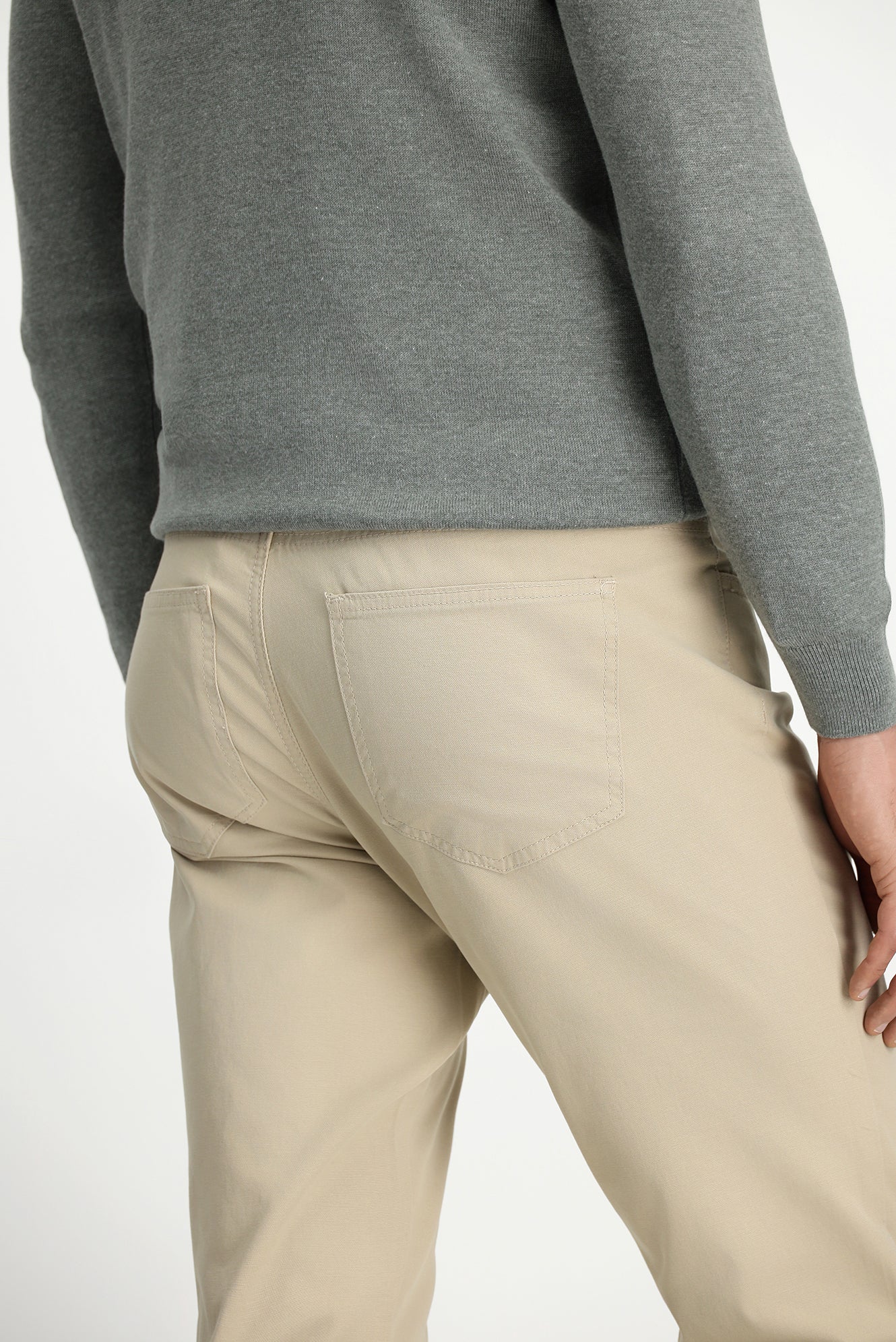 Açık Vizon 7 Drop Slim Fit Dar Kesim Likralı Kanvas / Chino Pantolon - Image 4