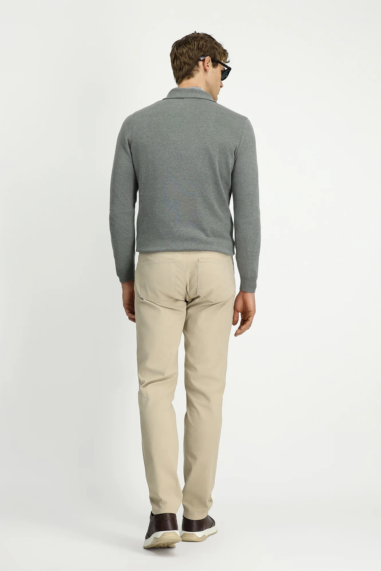 Açık Vizon 7 Drop Slim Fit Dar Kesim Likralı Kanvas / Chino Pantolon - Image 7