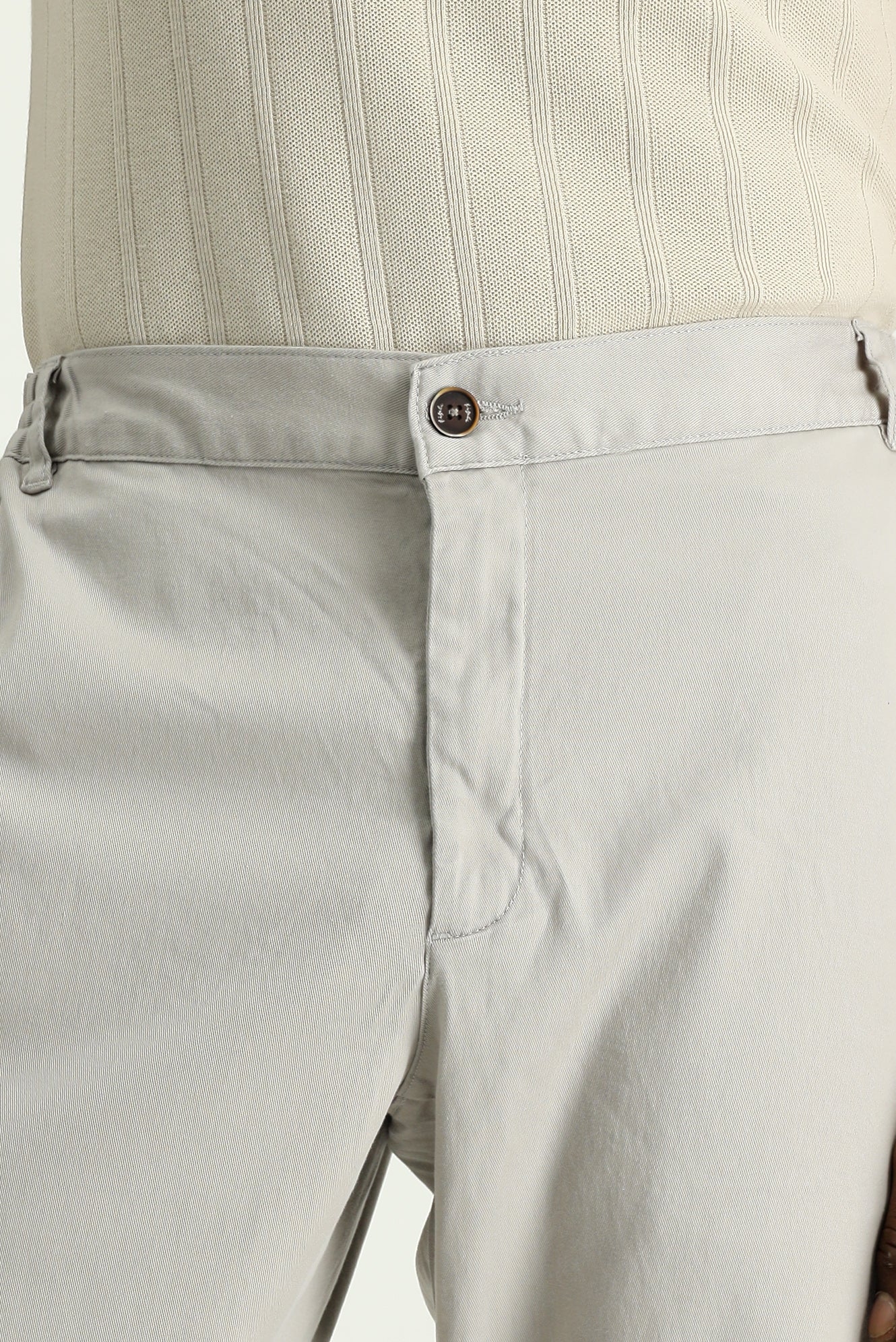 Açık Vizon Slim Fit Dar Kesim Beli Lastikli Likralı Pantolon - Image 4
