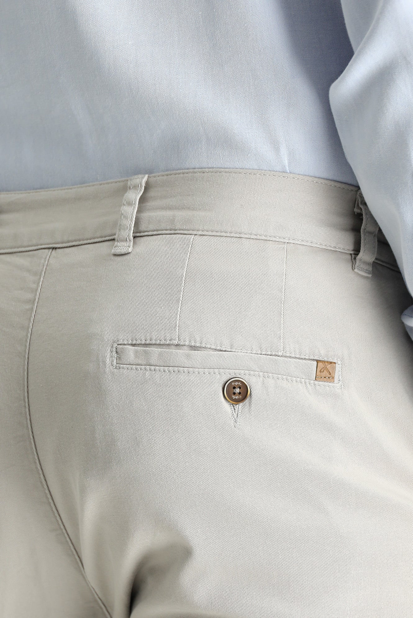 Açık Vizon Slim Fit Dar Kesim Beli Lastikli Likralı Pantolon - Image 5