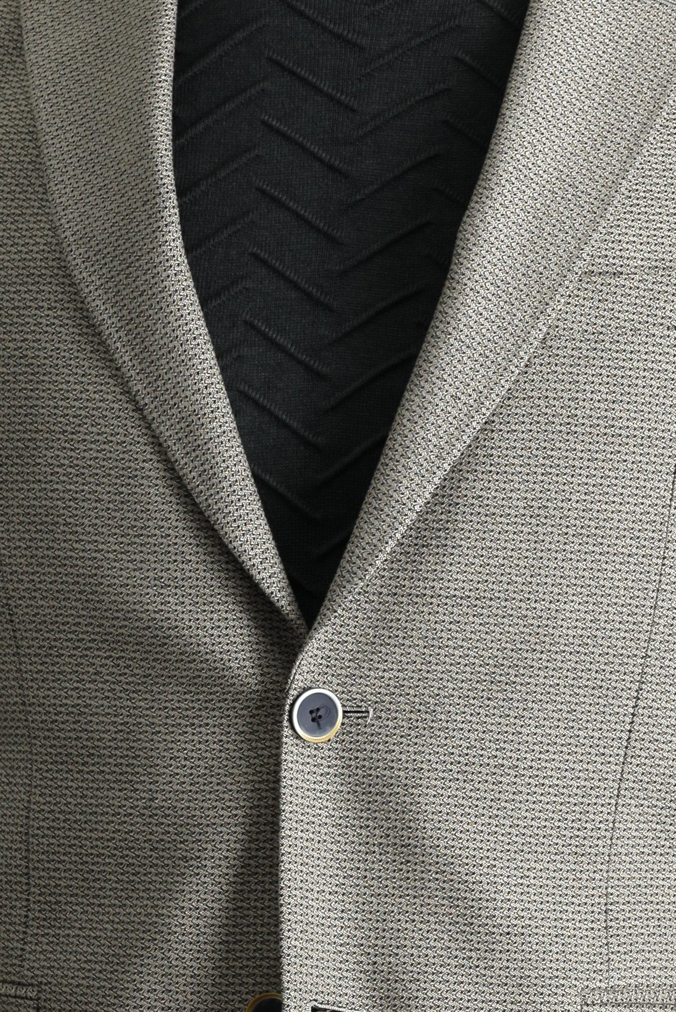 Açık Vizon 7 Drop Slim Fit Dar Kesim Yünlü Klasik Desenli Ceket - Image 5