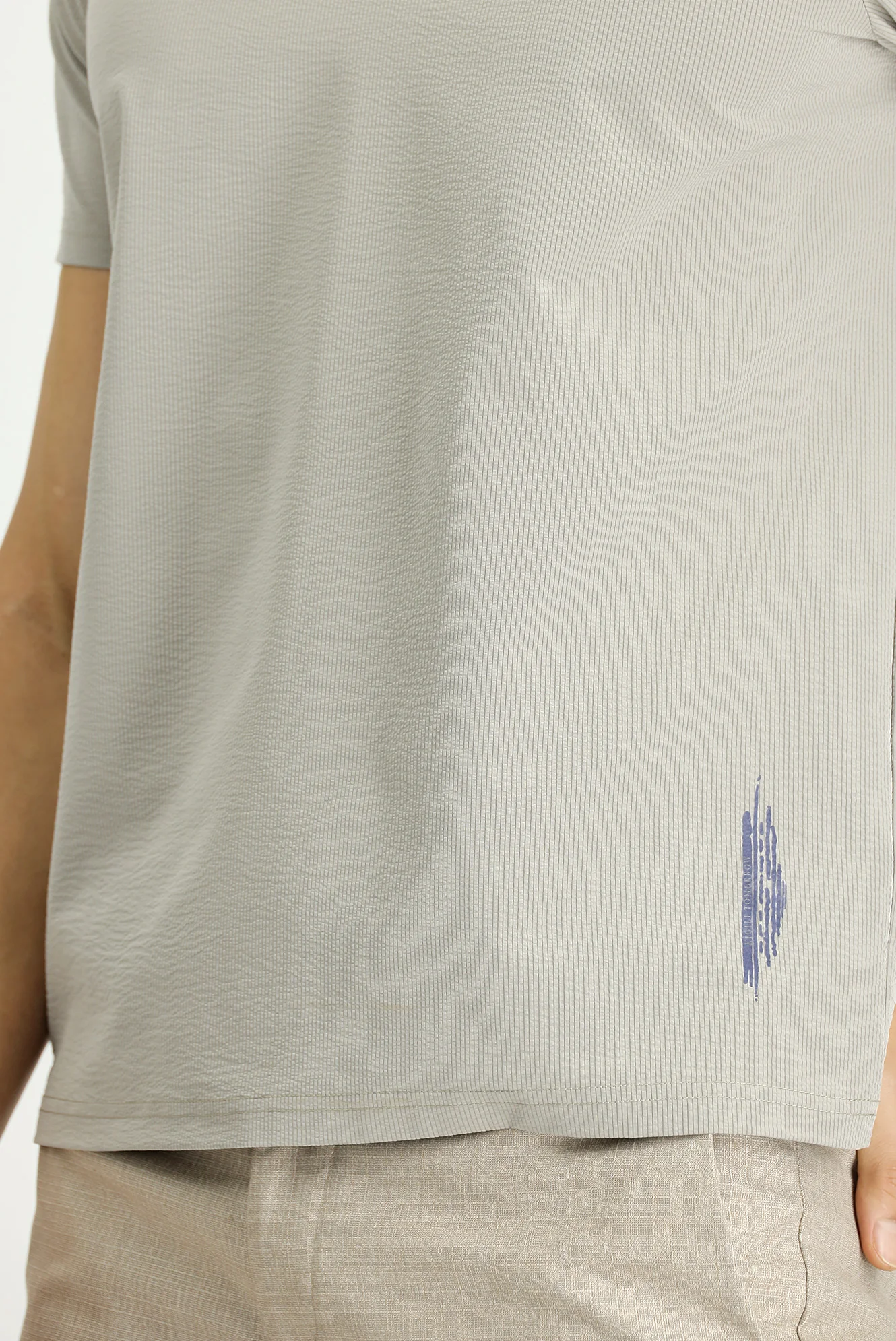 Açık Vizon Techno-Line Polo Yaka Regular Fit Baskılı Tişört - Image 5