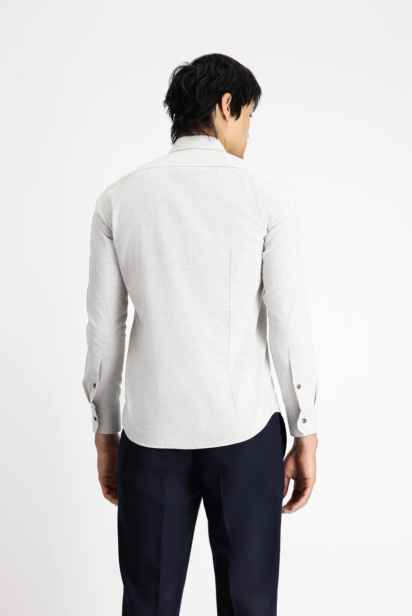 Açık Vizon Uzun Kol Slim Fit Dar Kesim Oduncu Spor Pamuklu Düğmeli Yaka Gömlek - Image 5