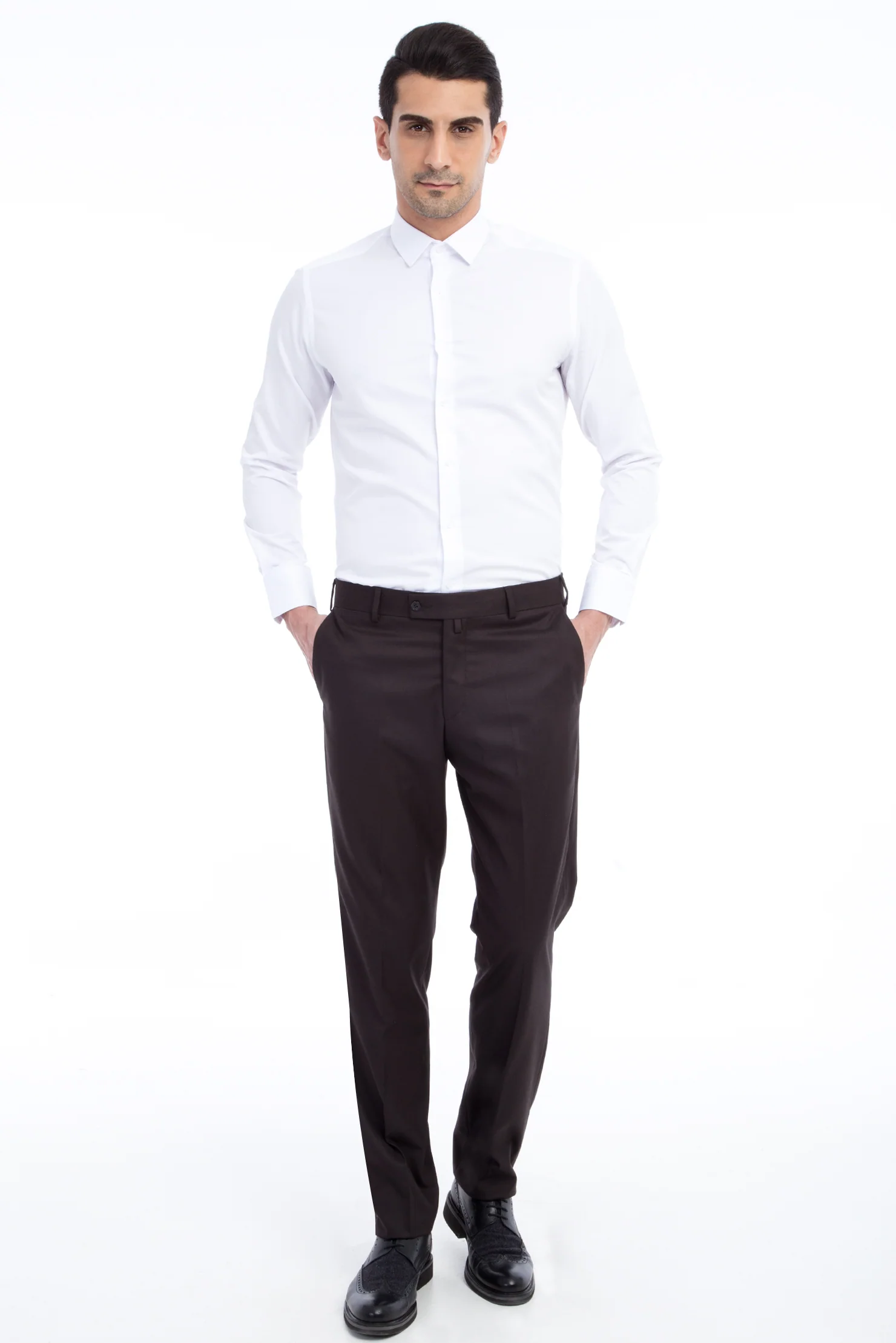 Antrasit 6 Drop Regular Fit Standart Kesim Likralı Klasik Kumaş Pantolon