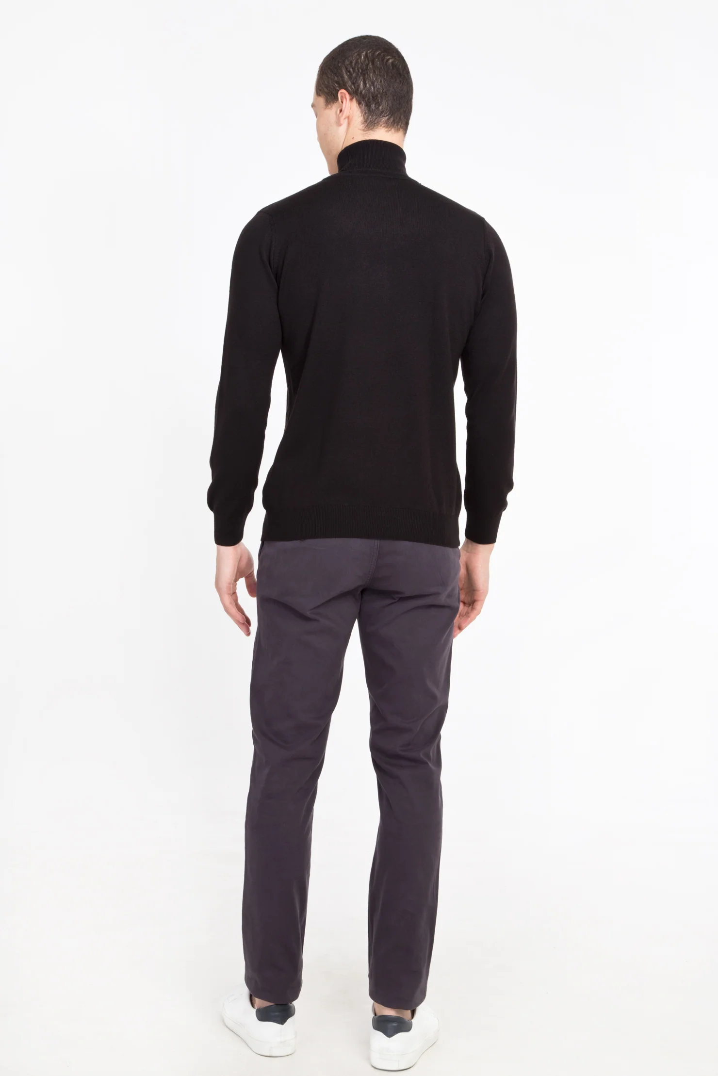 Antrasit Slim Fit Dar Kesim Desenli Likralı Kanvas / Chino Pantolon - Image 2