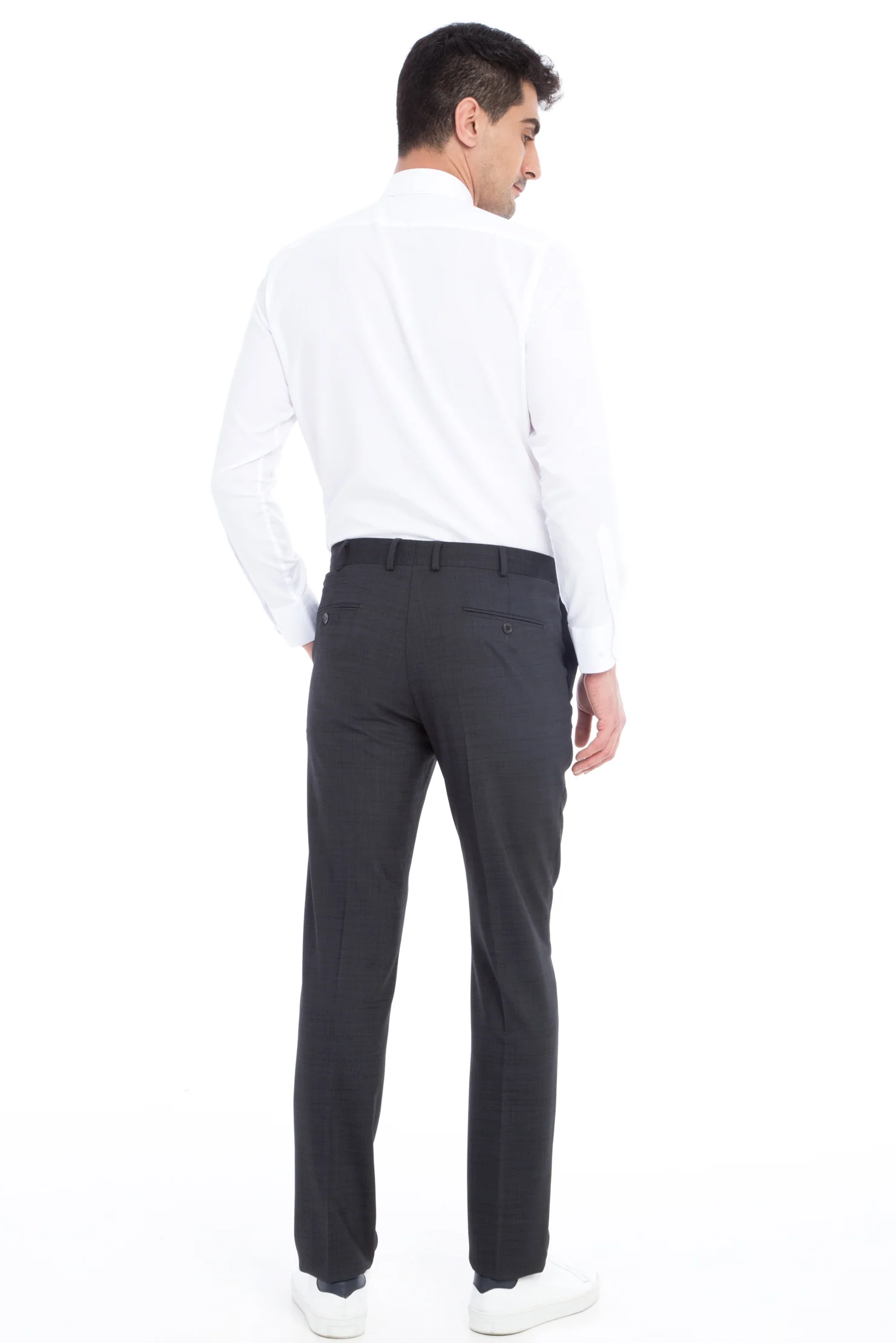 Antrasit 6 Drop Regular Fit Standart Kesim Yünlü Klasik Kumaş Pantolon - Image 2