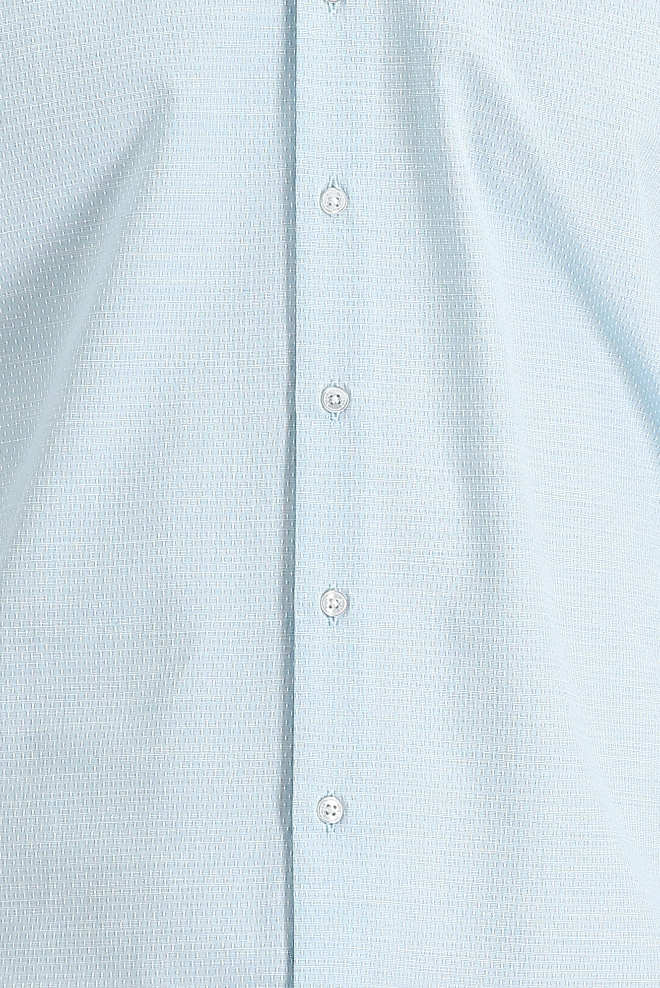 Aqua Mavisi Uzun Kol Slim Fit Dar Kesim Klasik Desenli Pamuklu Kolay Ütülenebilir Gömlek - Image 4