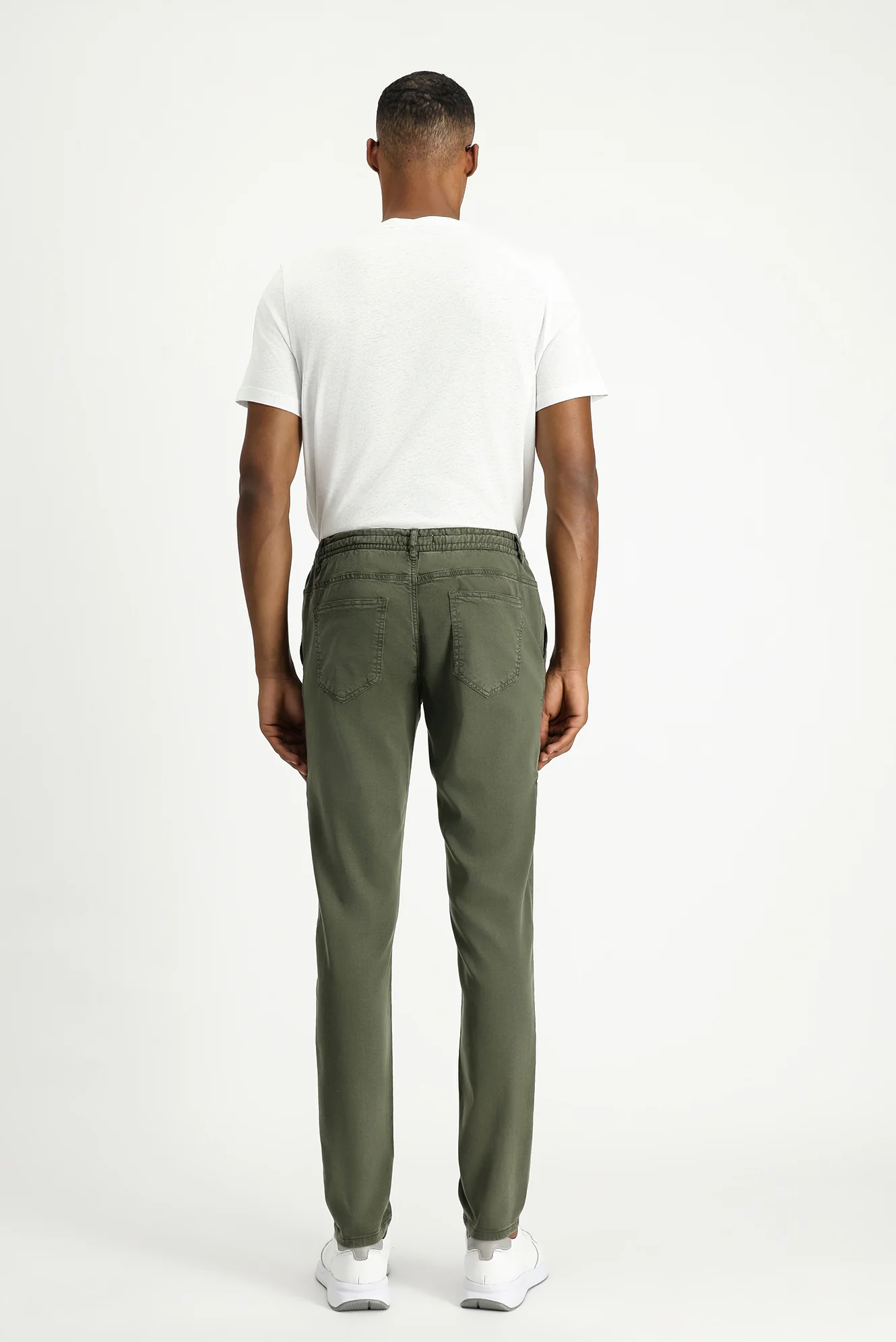 Asker Haki Regular Fit Standart Kesim Beli Lastikli İpli Likralı Jogger Pantolon - Image 4