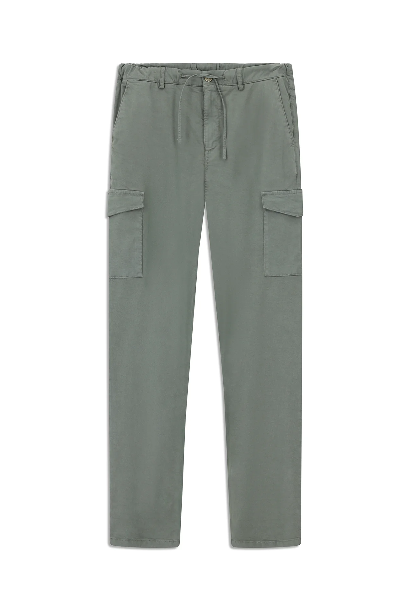 Asker Haki Regular Fit Standart Kesim Likralı Beli Lastikli İpli Lyocell Karışımlı Kargo Cepli Jogger Pantolon - Image 7