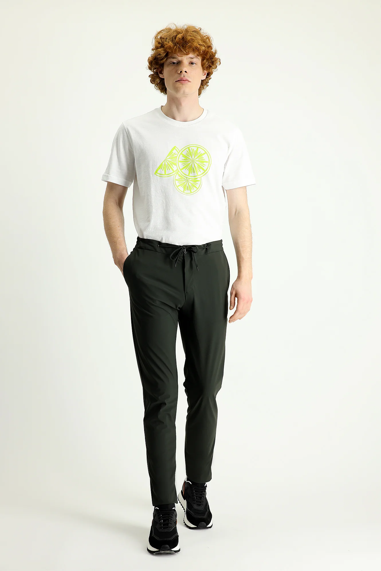 Asker Haki 7 Drop Slim Fit Dar Kesim Techno-Line Jogger Pantolon - Image 2