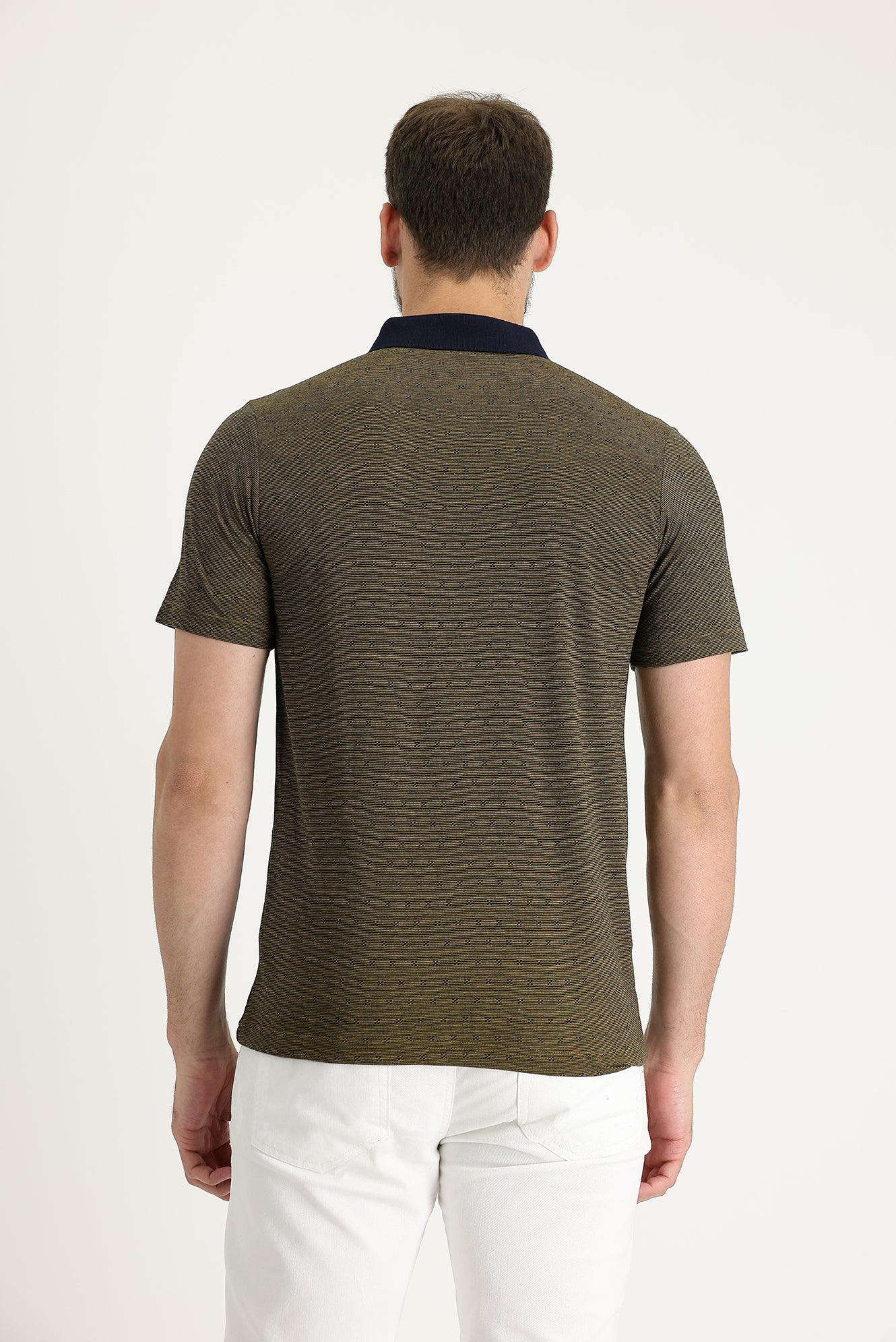 Bal Kabağı Polo Yaka Regular Fit Desenli Tişört - Image 2