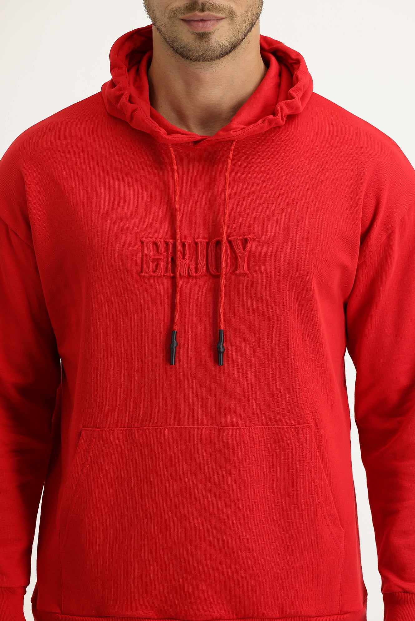 Bayrak Kırmızı Kapüşonlu Baskılı Pamuk Sweatshirt - Image 4