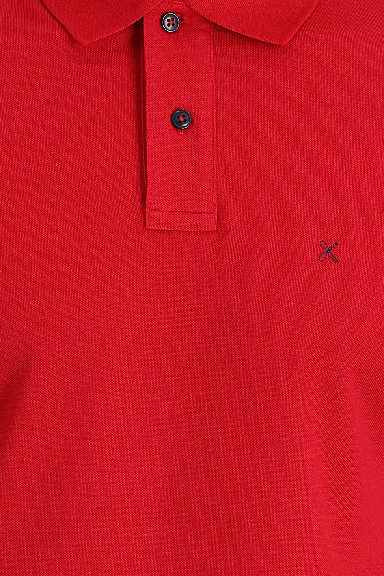 Bayrak Kırmızı Polo Yaka Regular Fit Nakışlı Pamuk Tişört - Image 4