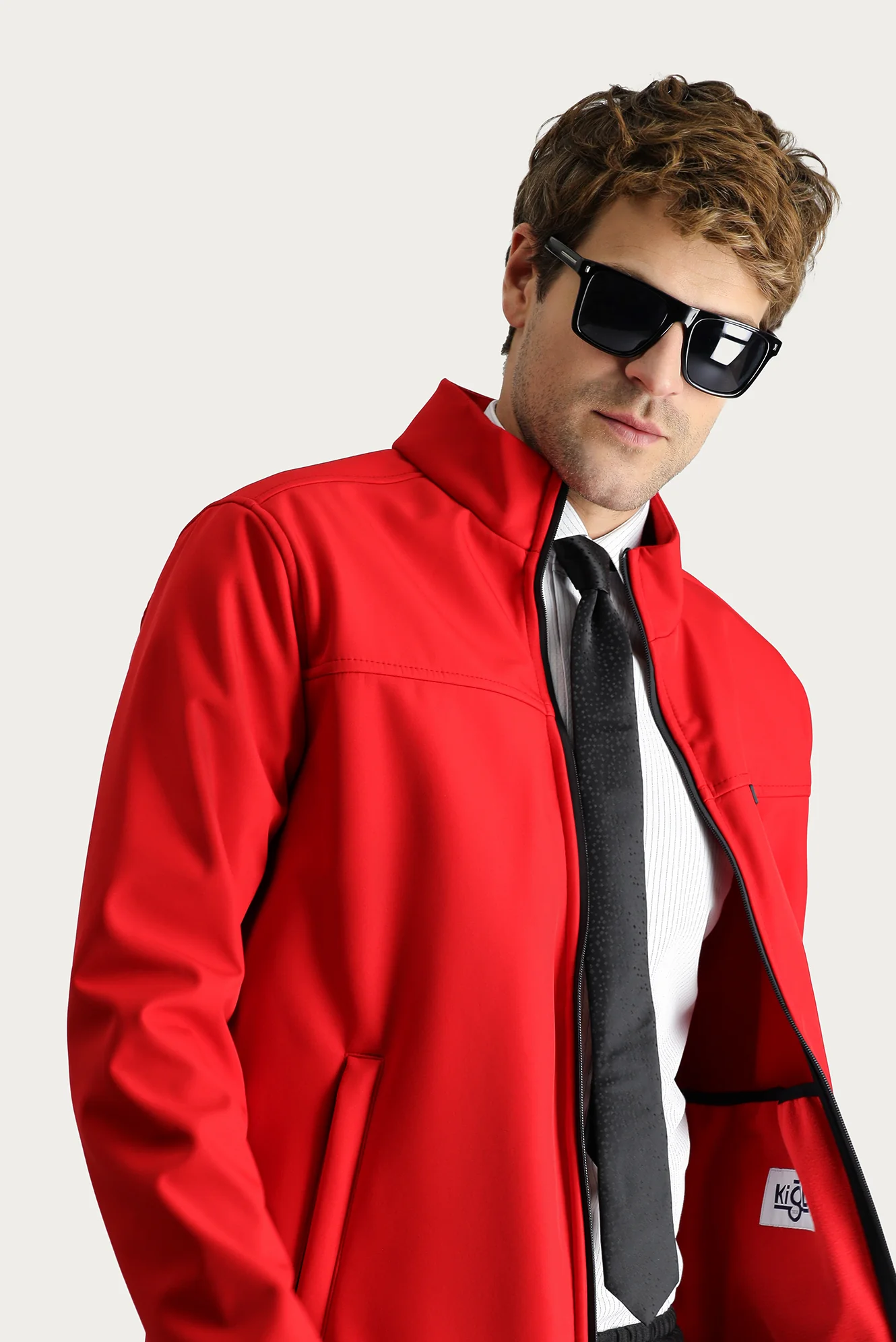 Bayrak Kırmızı Slim Fit Dar Kesim Softshell Spor Mont - Image 2