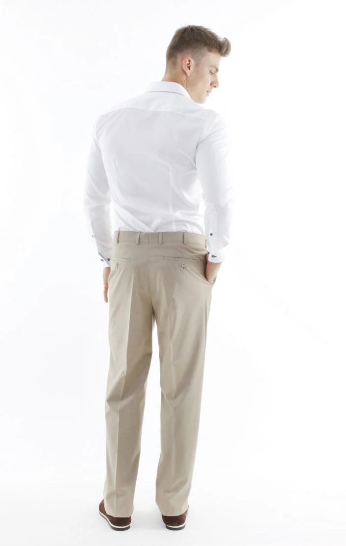 Bej 6 Drop Regular Fit Standart Kesim Klasik Kumaş Pantolon - Image 4