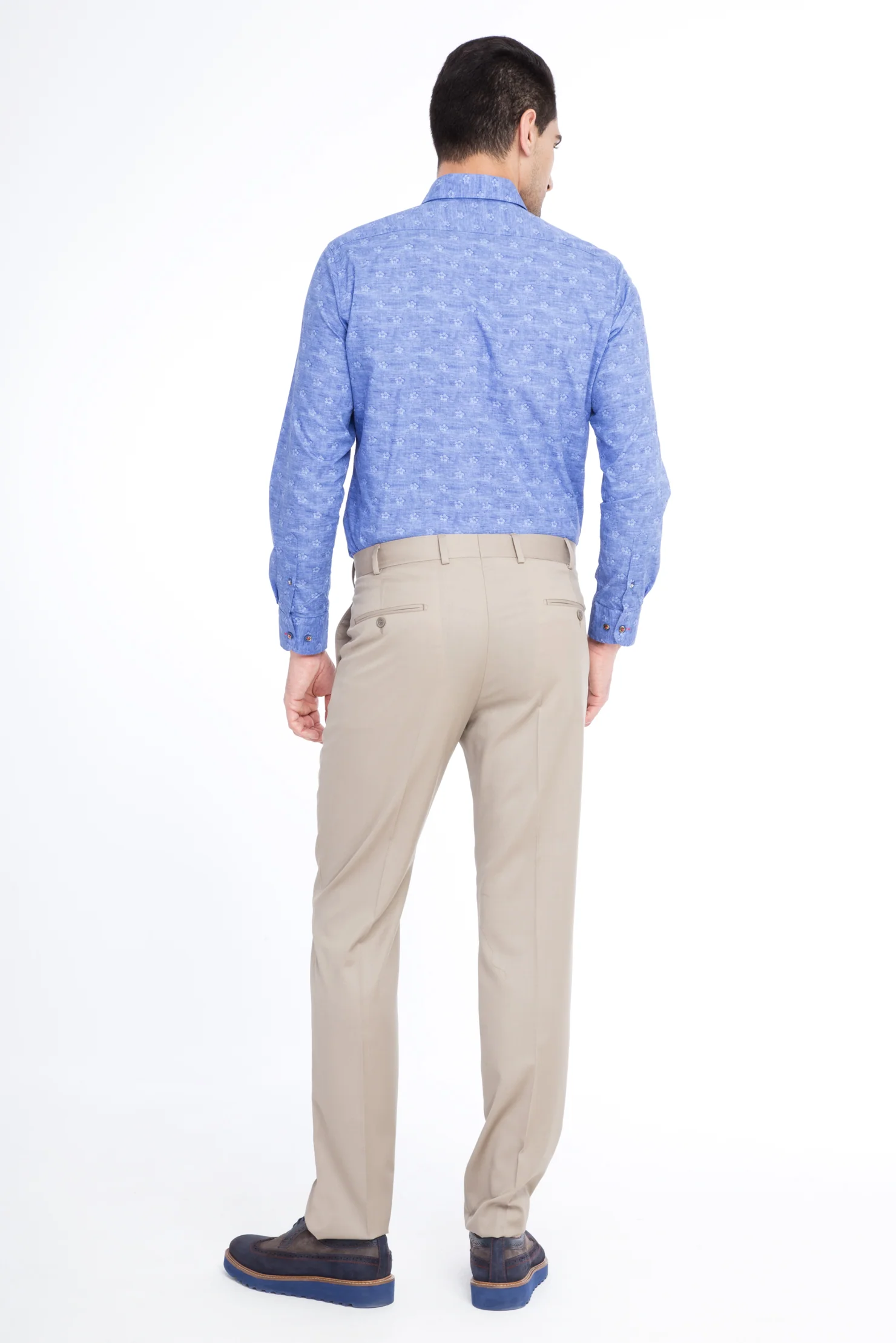Bej 6 Drop Regular Fit Standart Kesim Yünlü Klasik Kumaş Pantolon - Image 2