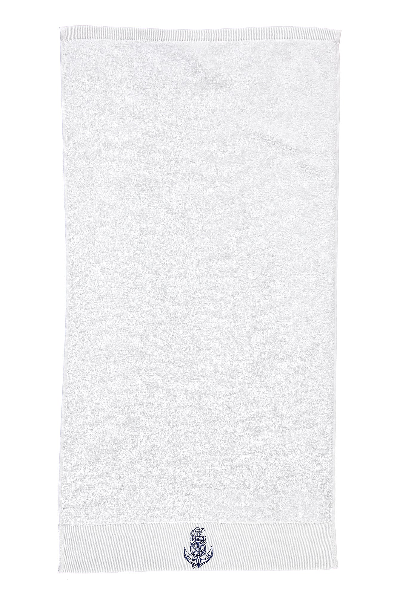 Beyaz Çapa Nakışlı Pamuk Yüz Havlusu (50x90) - Image 5