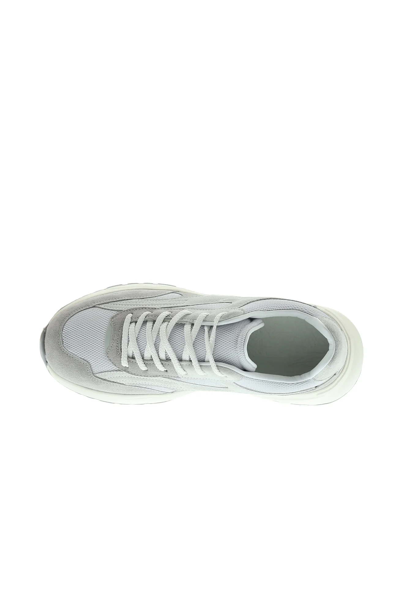 Beyaz Süet Deri Günlük Nefes Alabilen Spor Ayakkabı Sneaker - Image 6