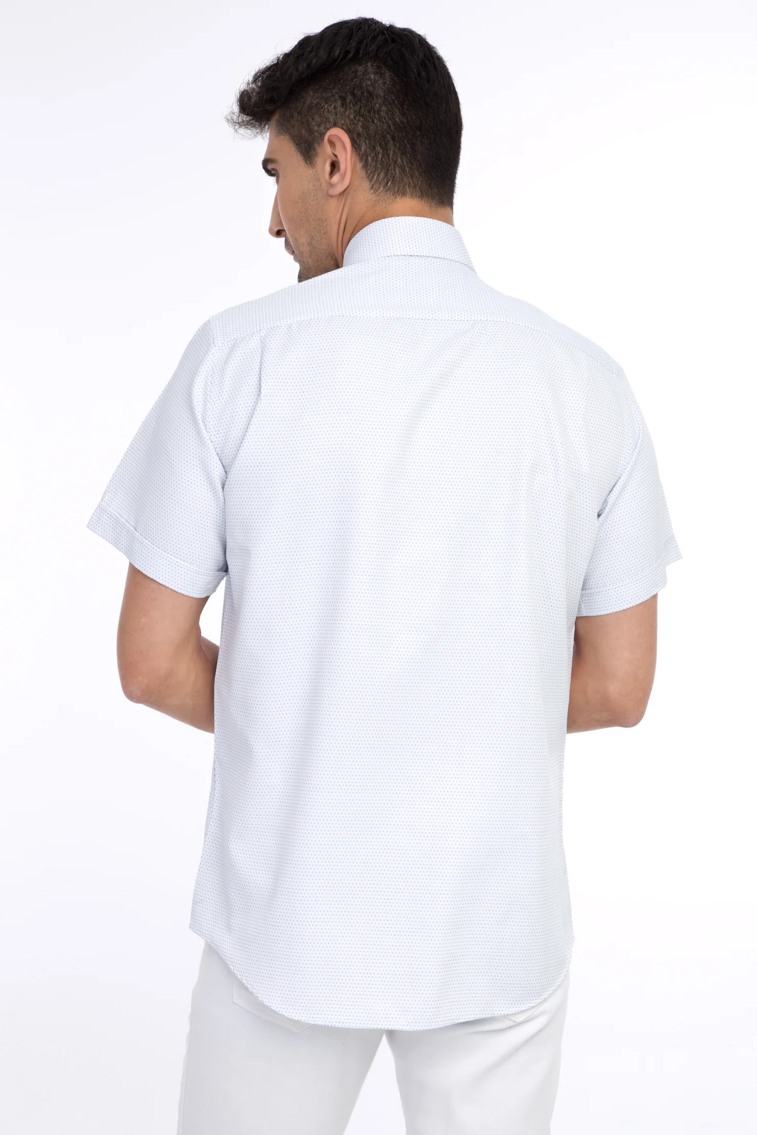 Beyaz Kısa Kol Regular Fit Gömlek - Image 2