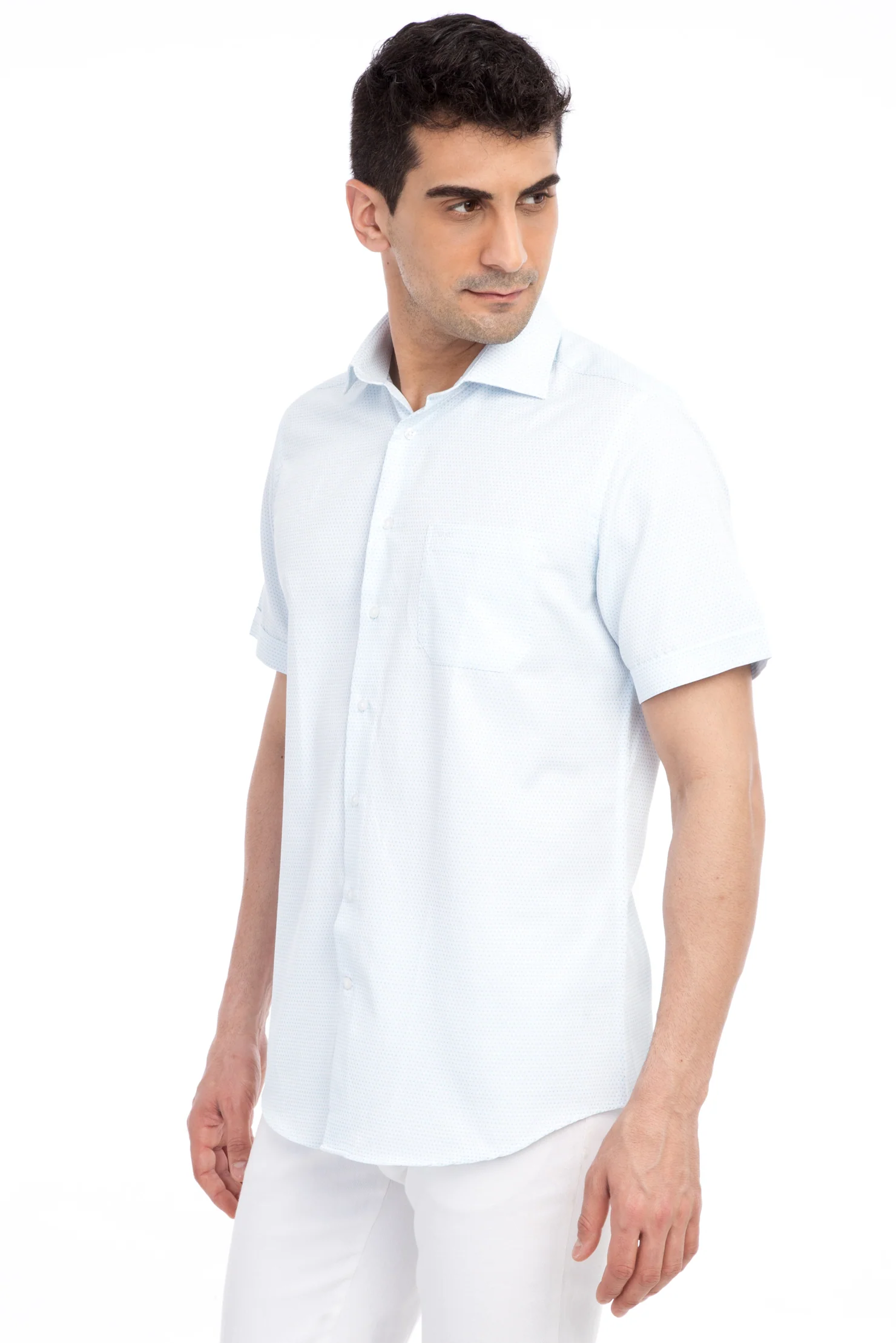Beyaz Kısa Kol Regular Fit Gömlek