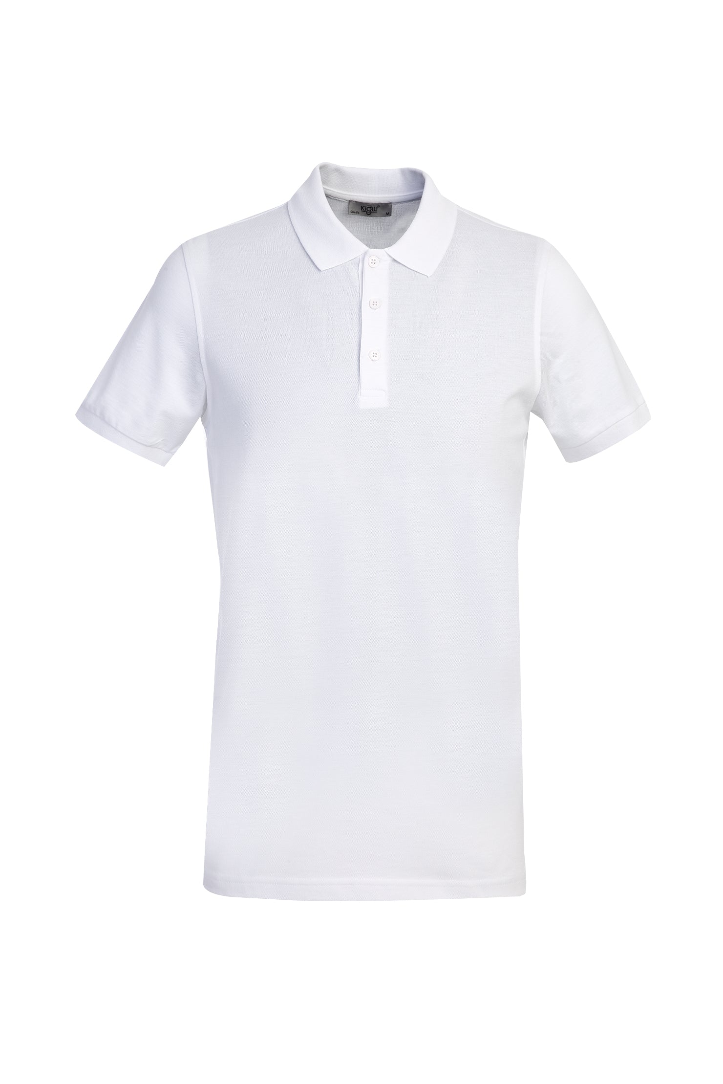 Beyaz Polo Yaka Slim Fit Dar Kesim Pamuk Tişört