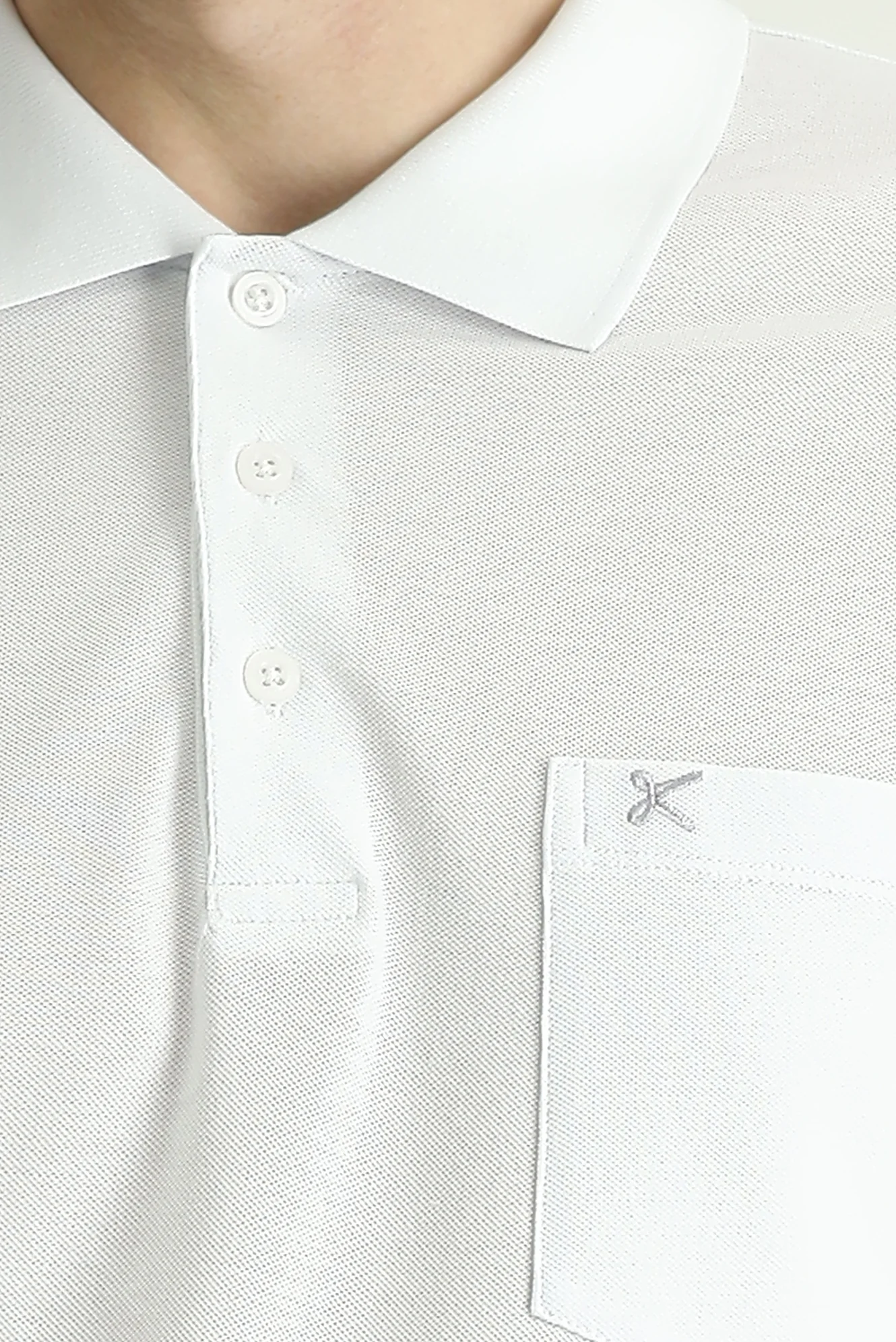 Beyaz Regular Fit Nakışlı Pamuk Polo Yaka Tişört - Image 5