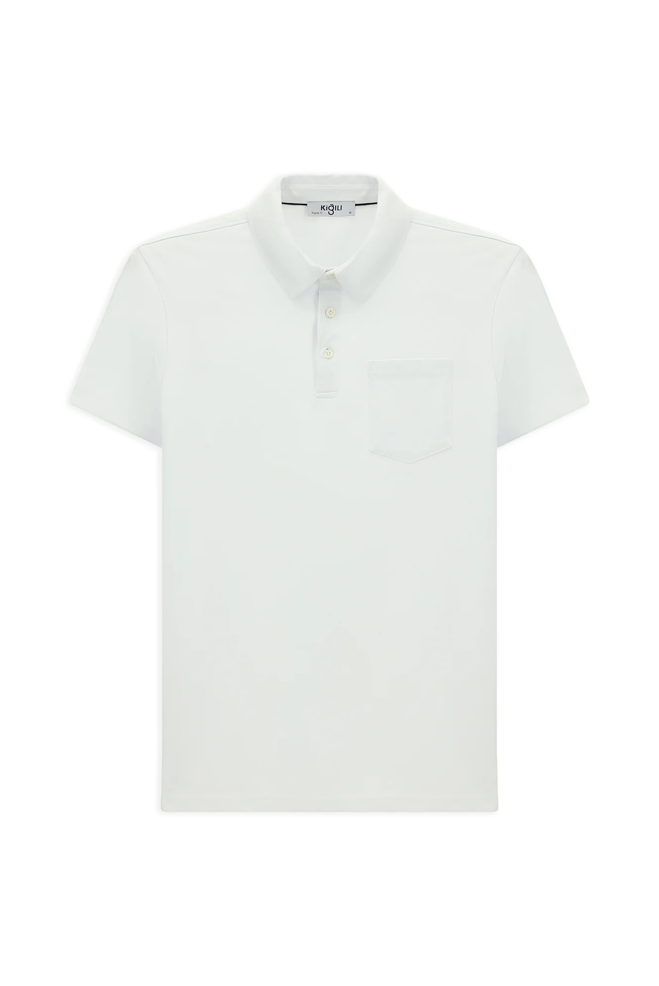 Beyaz Regular Fit Pamuk Cepli Polo Yaka Tişört - Image 8