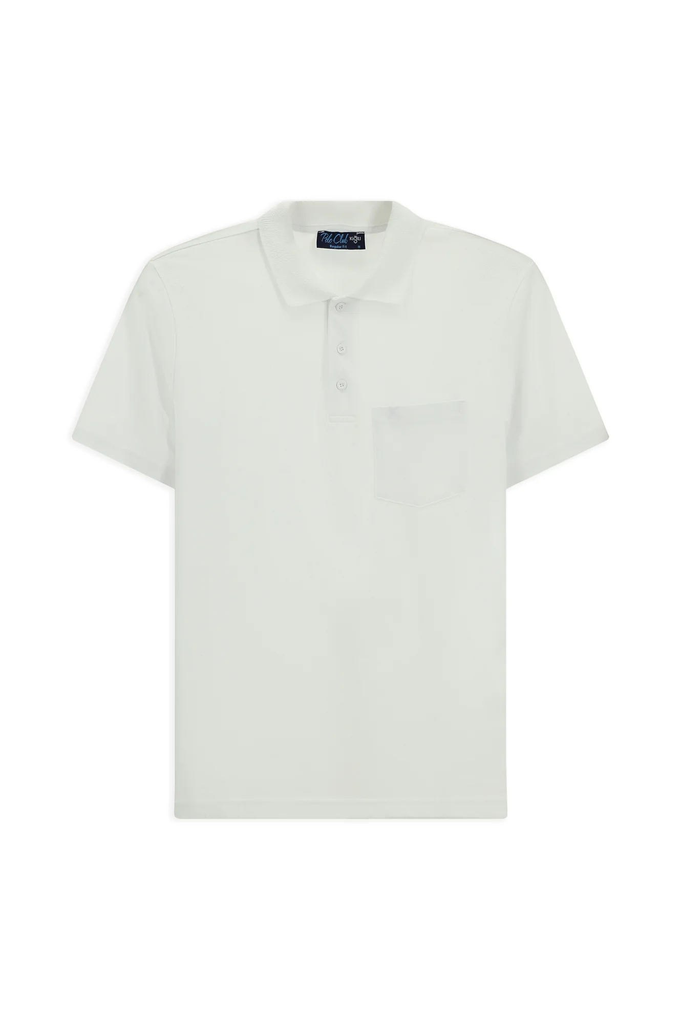 Beyaz Regular Fit Pamuklu Nakışlı Cepli Polo Yaka Tişört - Image 8