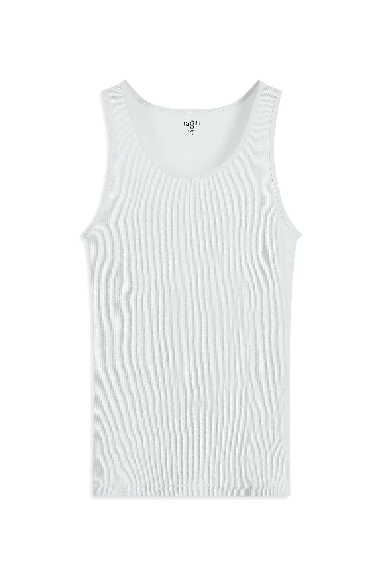 Beyaz Slim Fit Dar Kesim Pamuk Fitilli Atlet - Image 4