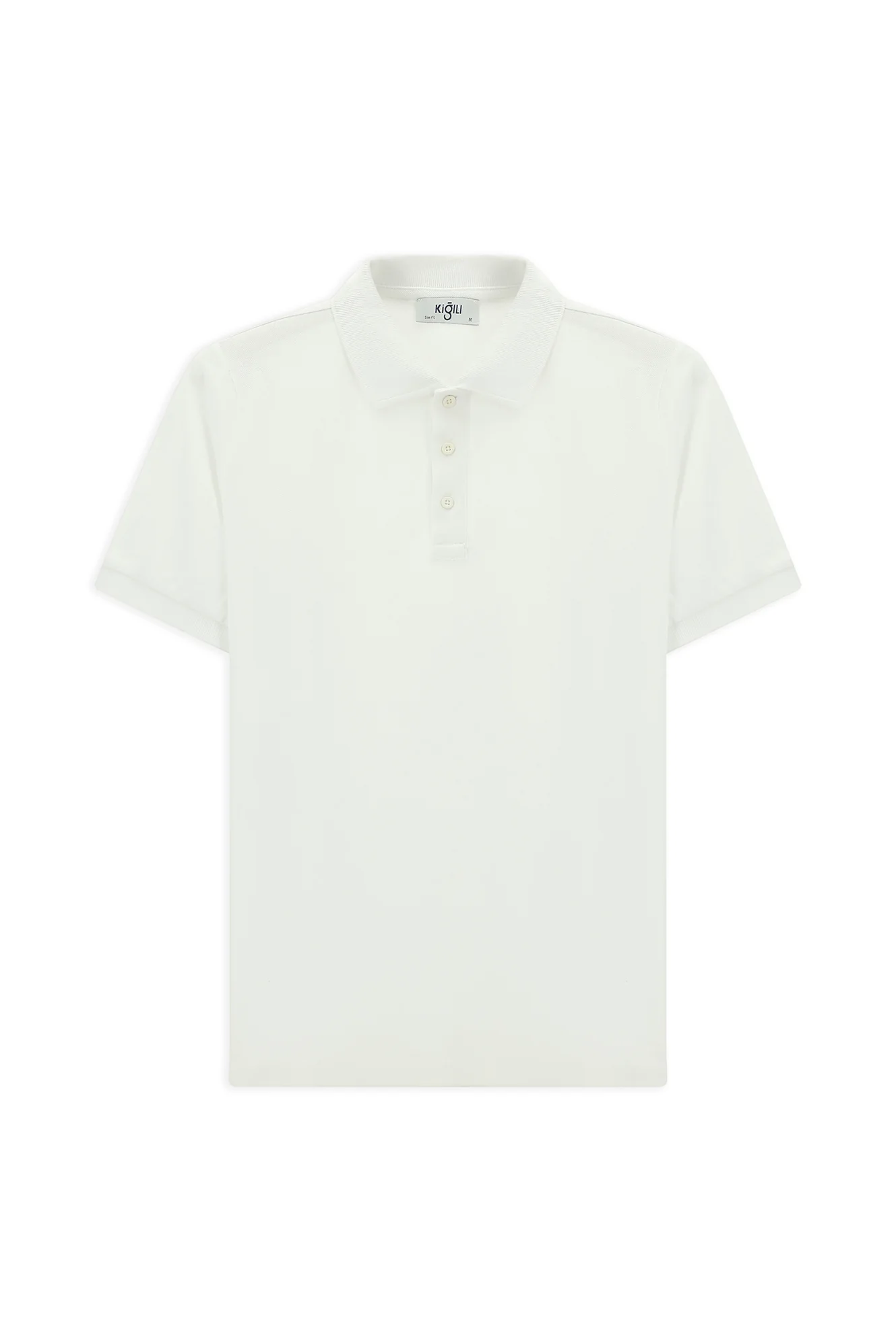 Beyaz Slim Fit Dar Kesim Pamuk Kıvrılmaz Polo Yaka Tişört - Image 7