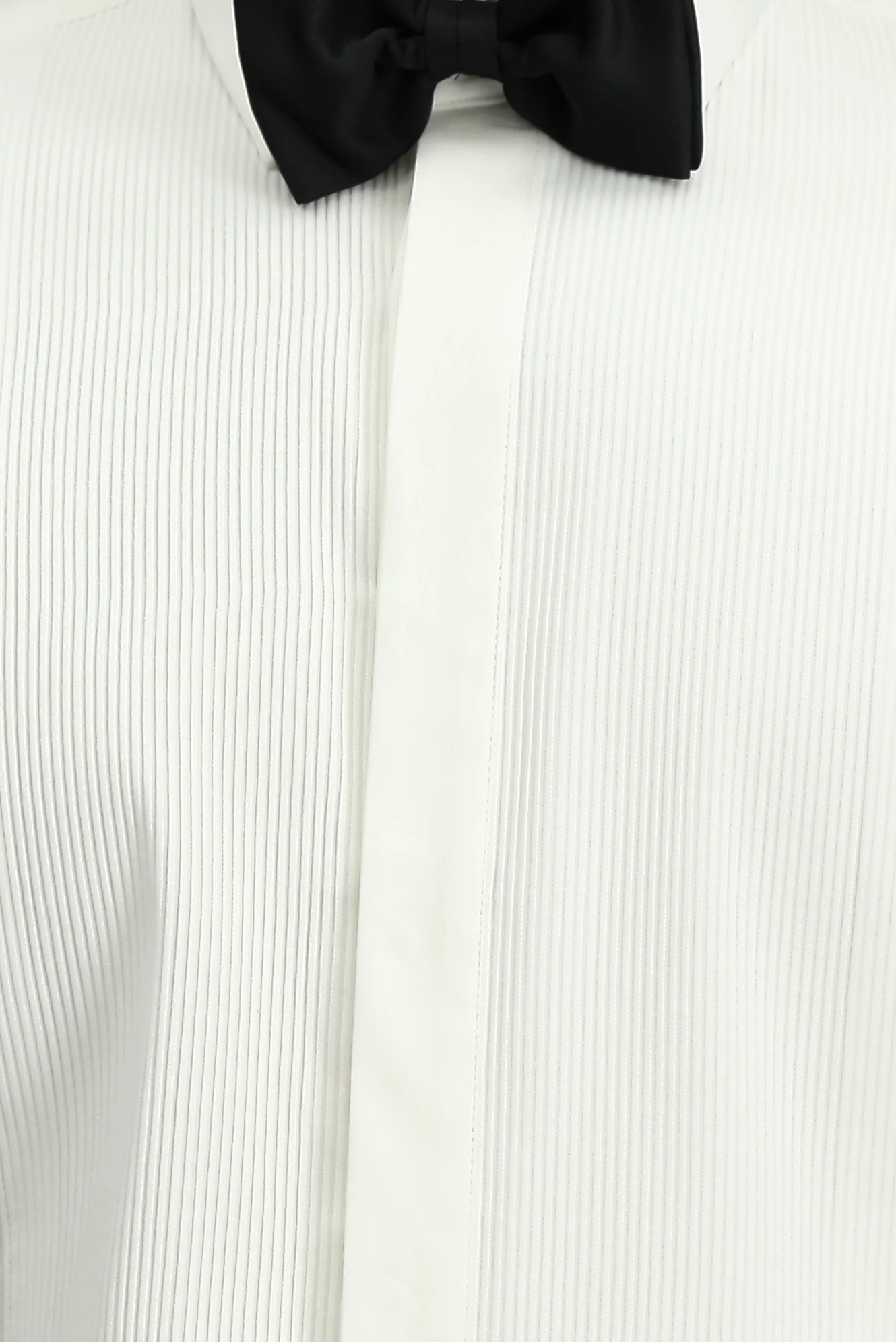 Beyaz Slim Fit Dar Kesim Piliseli Pamuklu Ata Yaka Gömlek - Image 5
