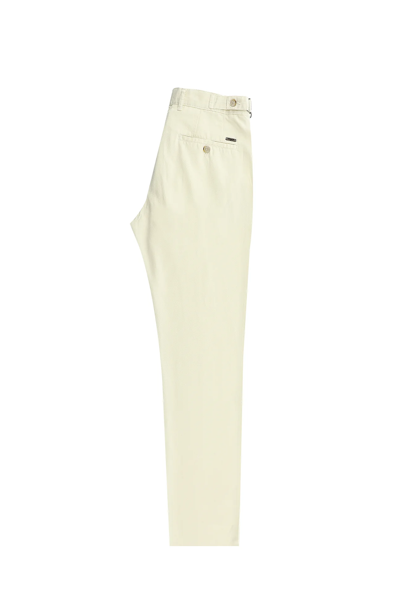 Beyaz Slim Fit Dar Kesim Tokalı Pamuklu Kanvas / Chino Pantolon - Image 3