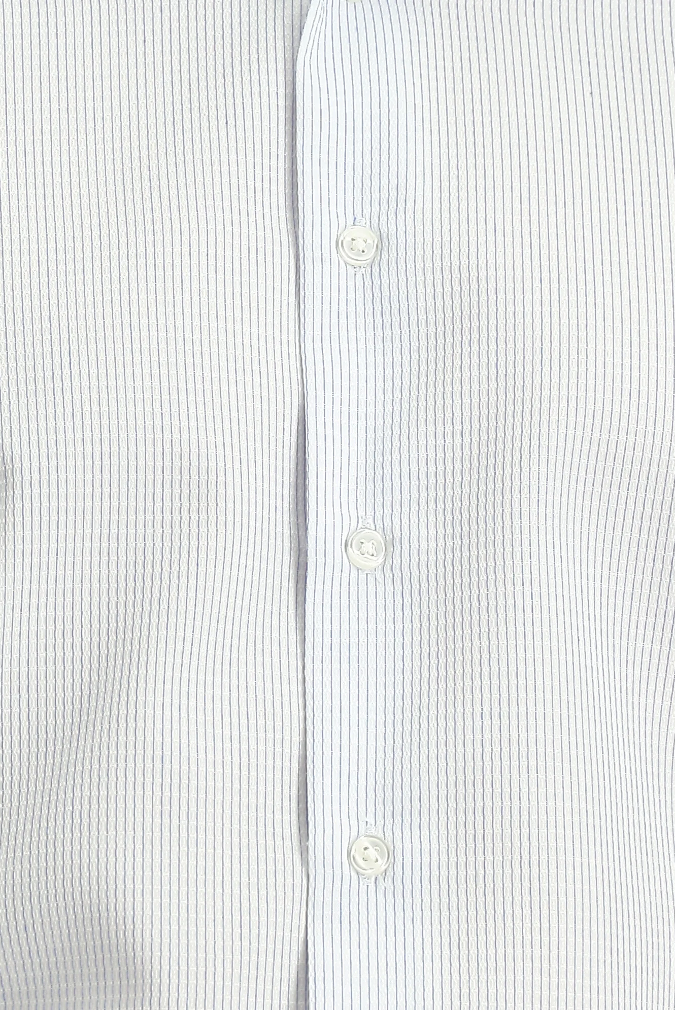 Beyaz Uzun Kol Slim Fit Dar Kesim Çizgili Pamuklu Klasik Non Iron Gömlek - Image 5