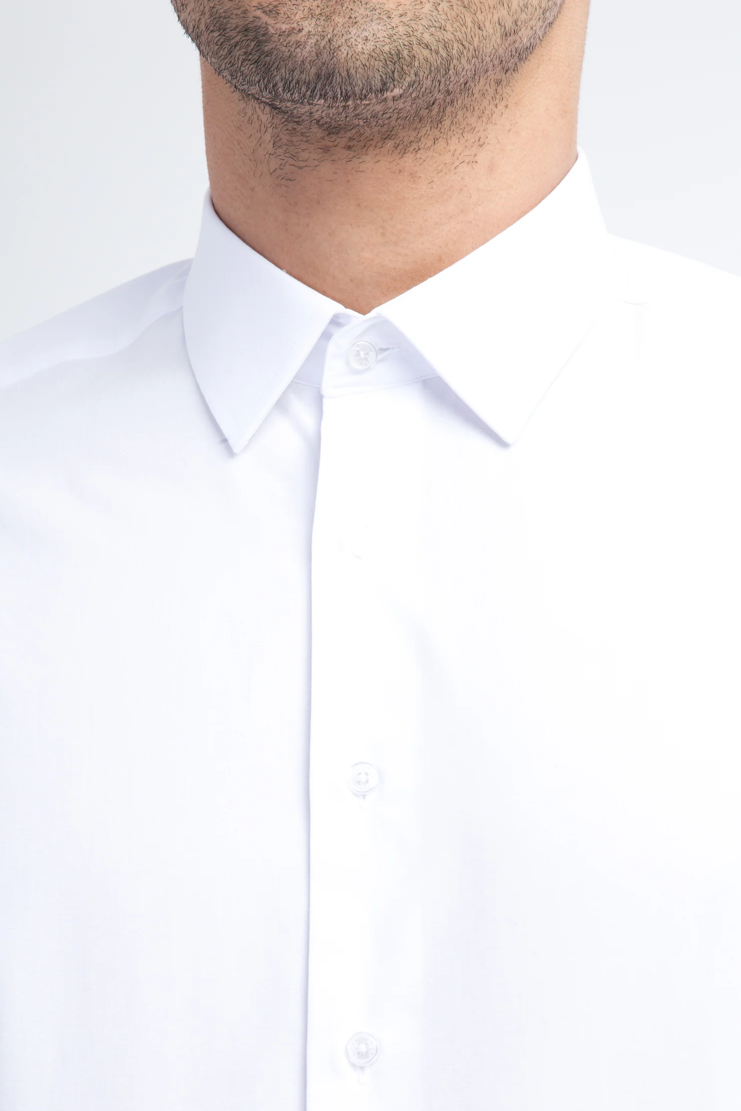 Beyaz Uzun Kol Slim Fit Dar Kesim Gömlek - Image 4