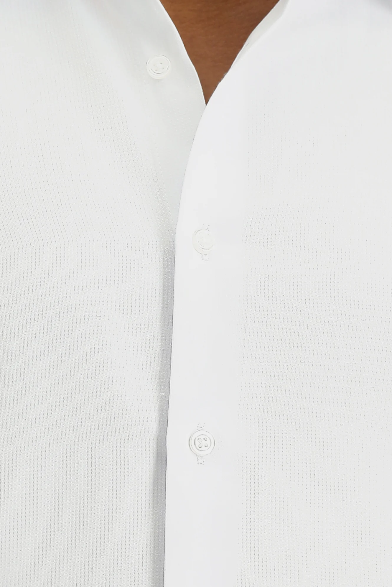 Beyaz Uzun Kol Slim Fit Dar Kesim Klasik Desenli Pamuklu Kolay Ütülenebilir Gömlek - Image 5