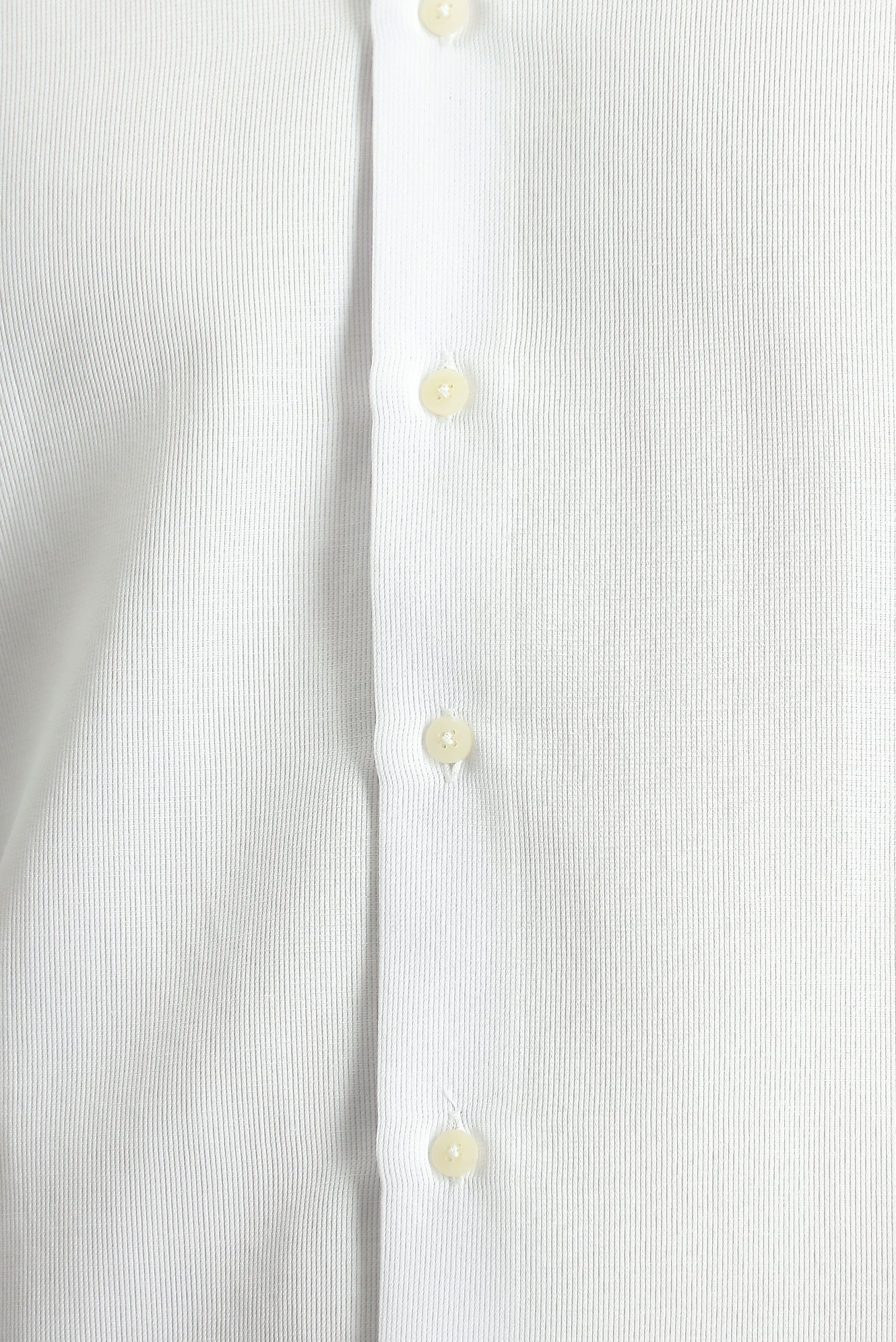 Beyaz Uzun Kol Slim Fit Dar Kesim Klasik Desenli Pamuklu Kolay Ütülenebilir Gömlek - Image 4