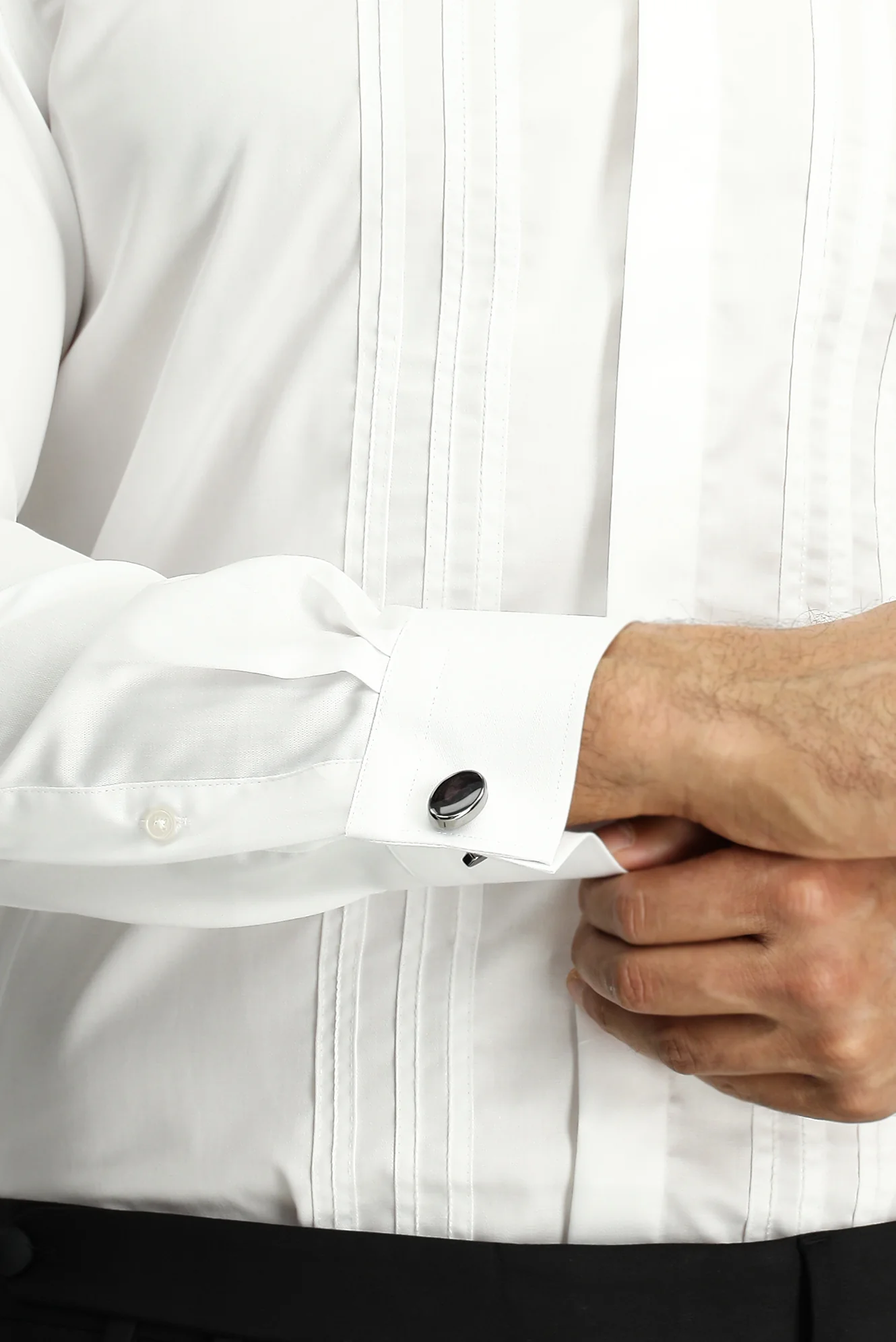 Beyaz Uzun Kol Slim Fit Dar Kesim Non Iron Klasik Piliseli Pamuklu Gömlek - Image 7