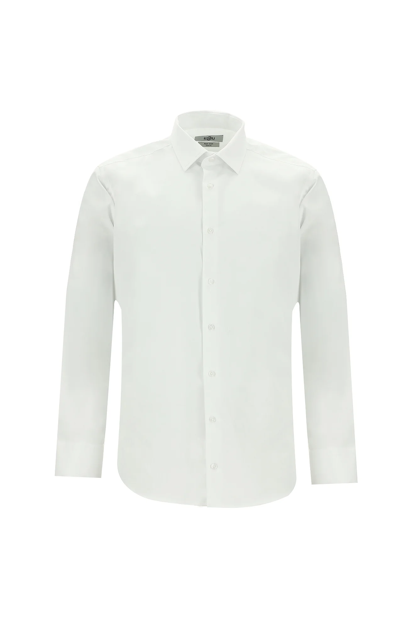 Beyaz Uzun Kol Slim Fit Dar Kesim Non Iron Saten Pamuklu Gömlek