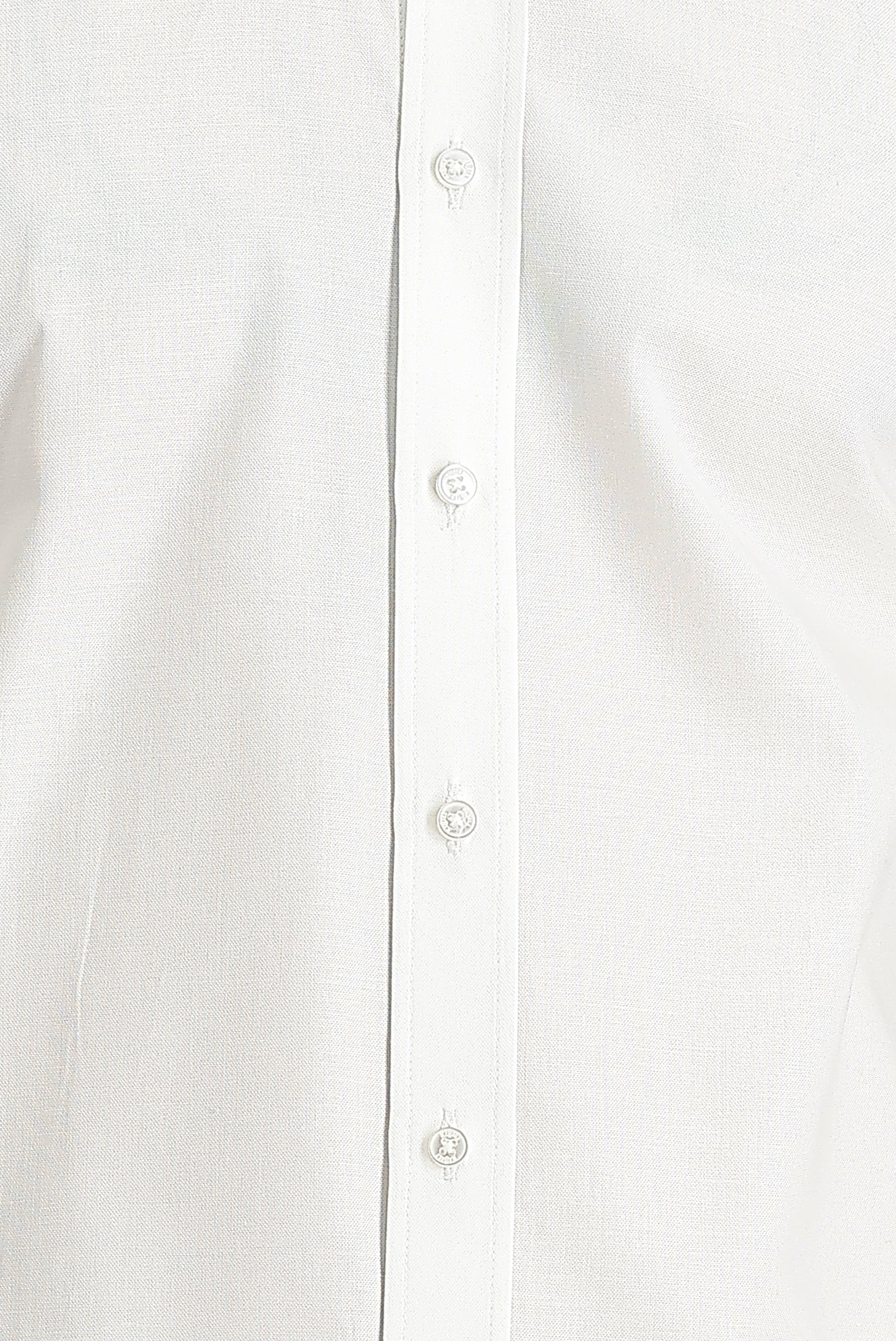Beyaz Uzun Kol Slim Fit Dar Kesim Oxford Pamuk Düğmeli Yaka Gömlek - Image 4