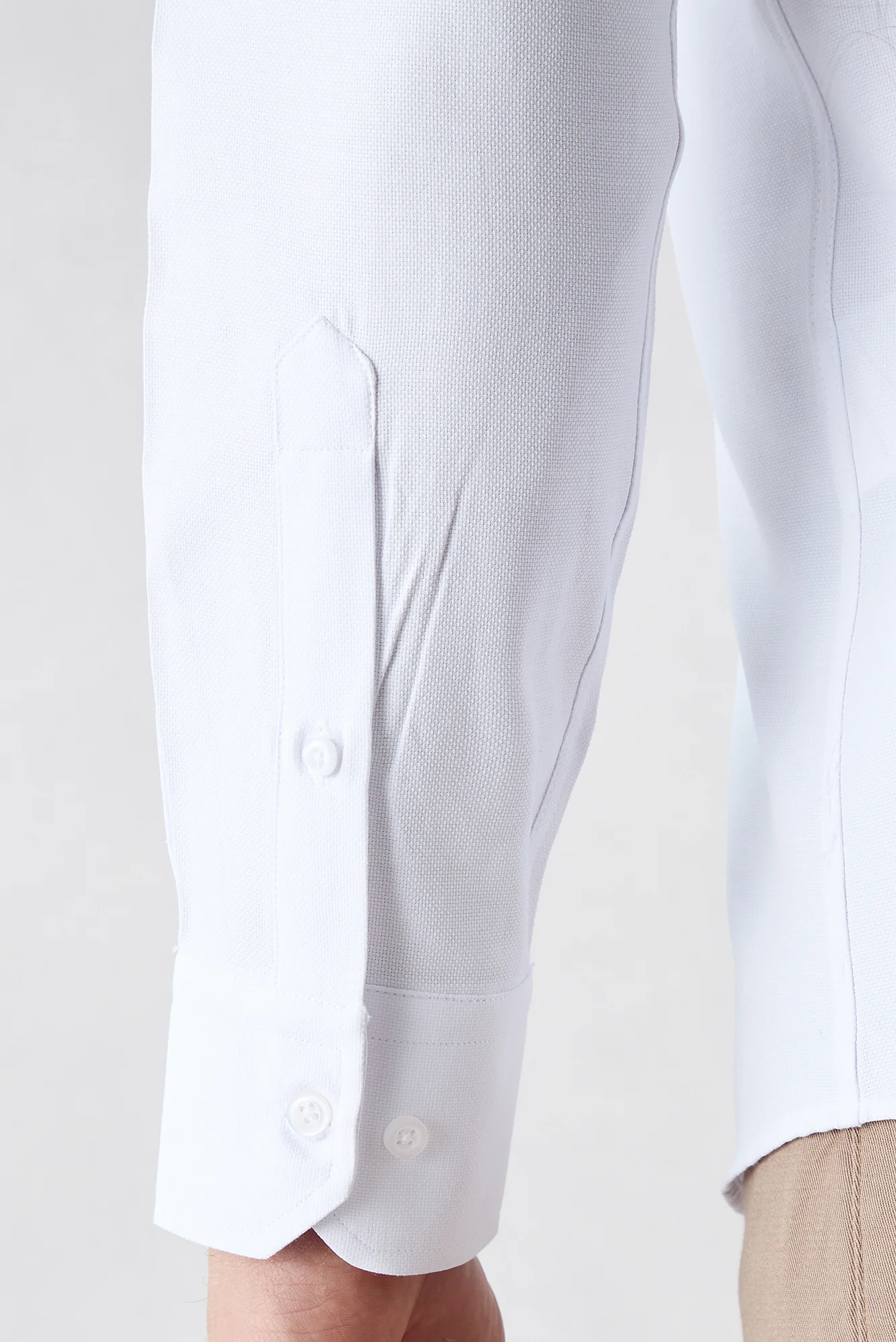 Beyaz Uzun Kol Slim Fit İtalyan Yaka Oxford 4 Mevsim Pamuklu Kolay Ütülenebilir Klasik Gömlek - Image 4