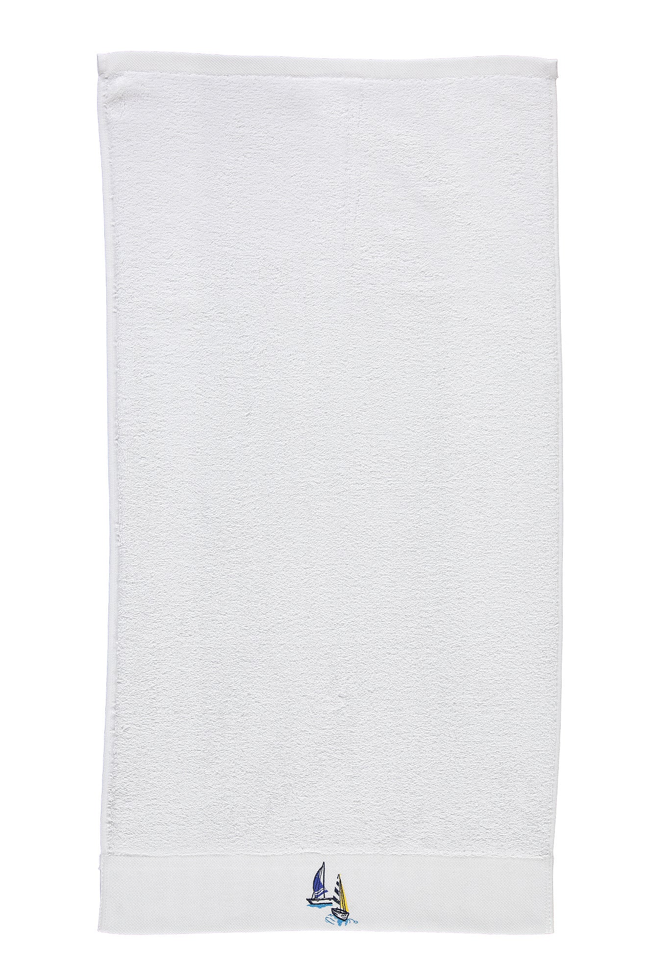 Beyaz Yelken Nakışlı Pamuk Yüz Havlusu (50x90) - Image 5
