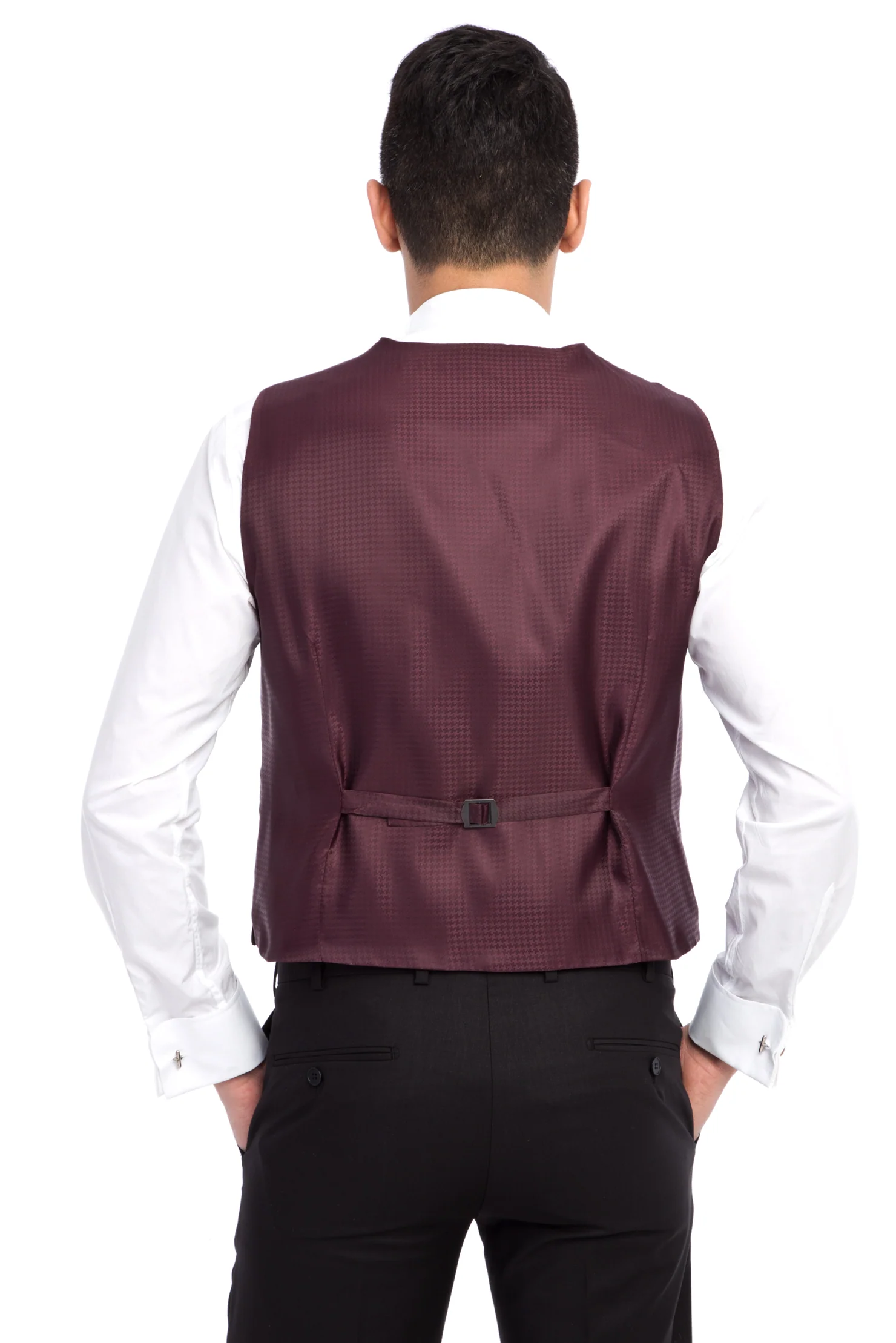 Bordo 6 Drop Regular Fit Standart Kesim Sivri Yaka Desenli Smokin & Damatlık - Image 5